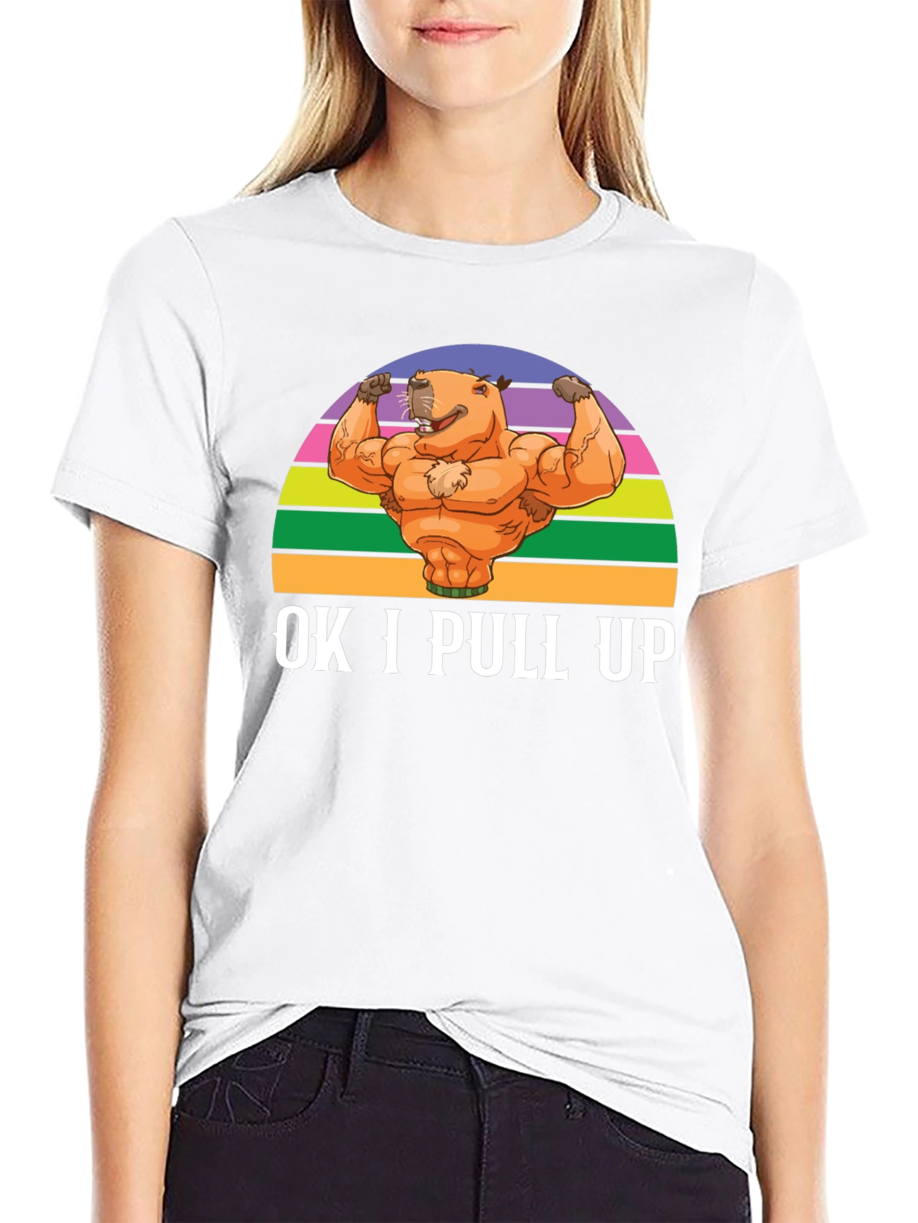 OK I Pull Up Capybara Muscle T-Shirt