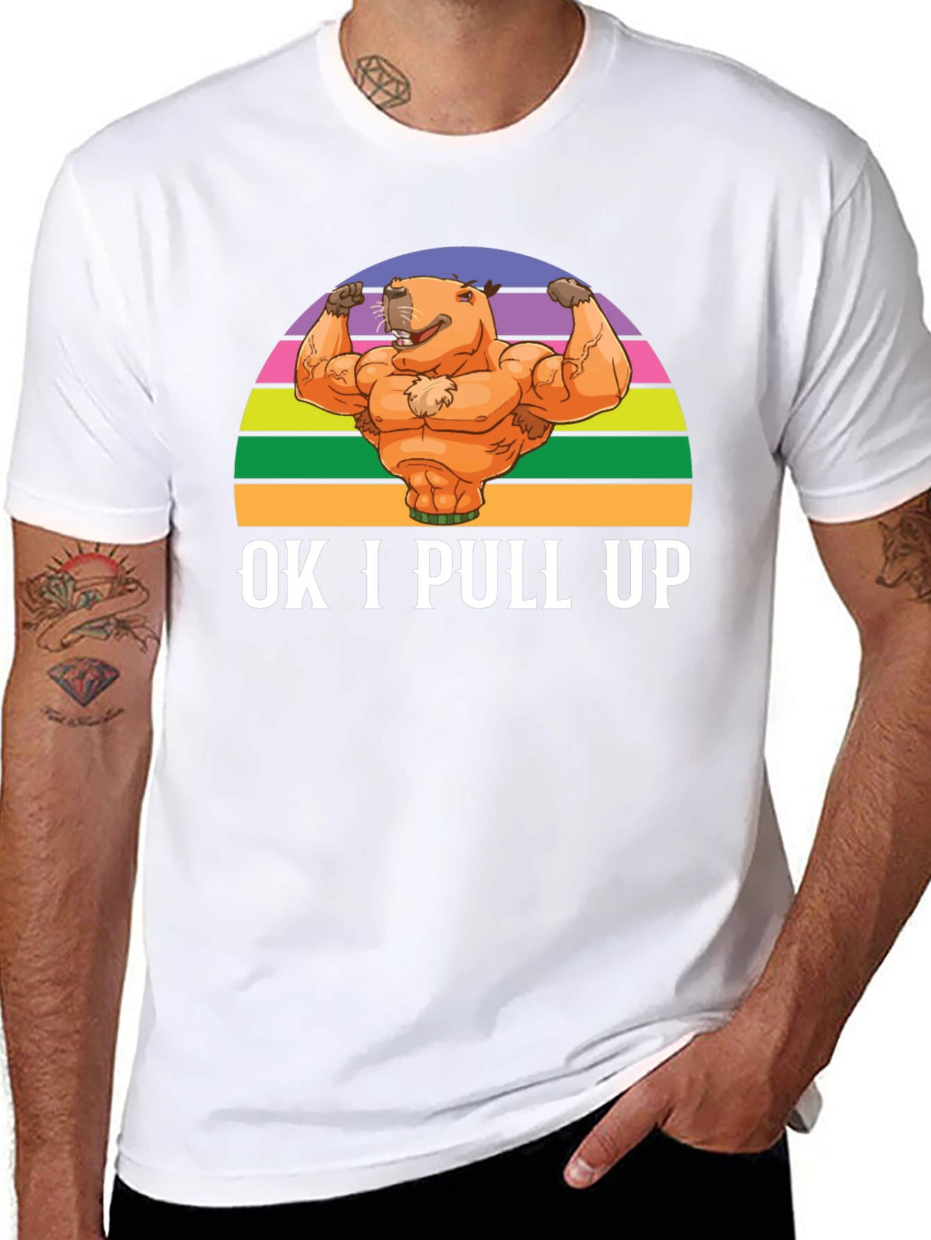 OK I Pull Up Capybara Muscle T-Shirt