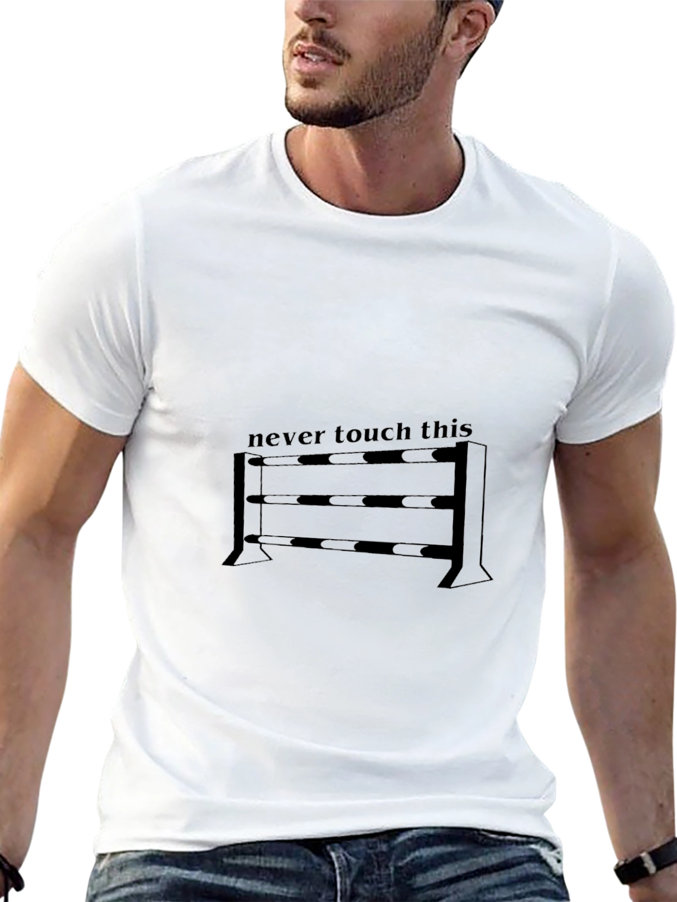 Never Touch This Horse Jump Black T-Shirt