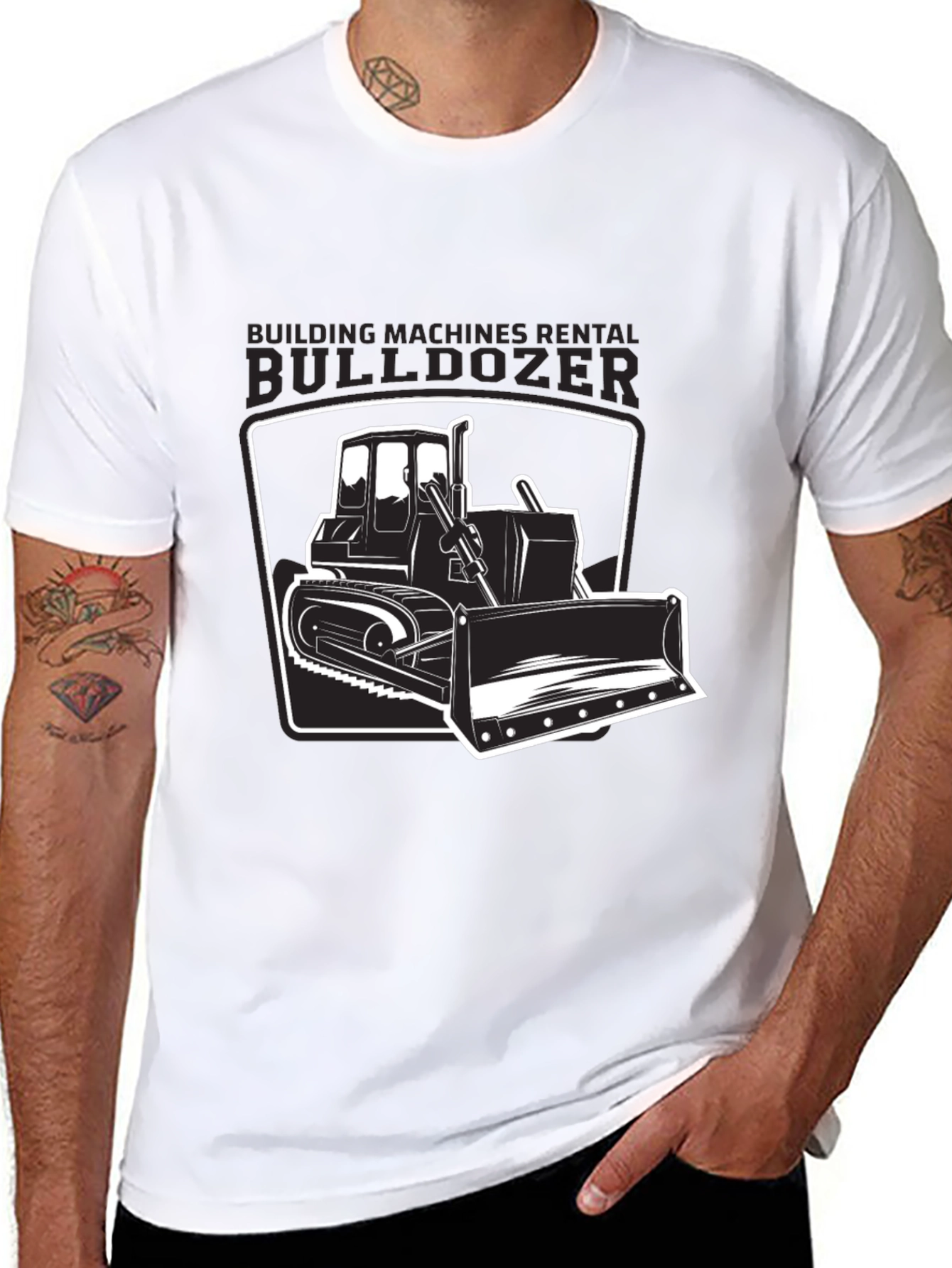 Bulldozer Graphic T-Shirt - Construction Vehicle Tee