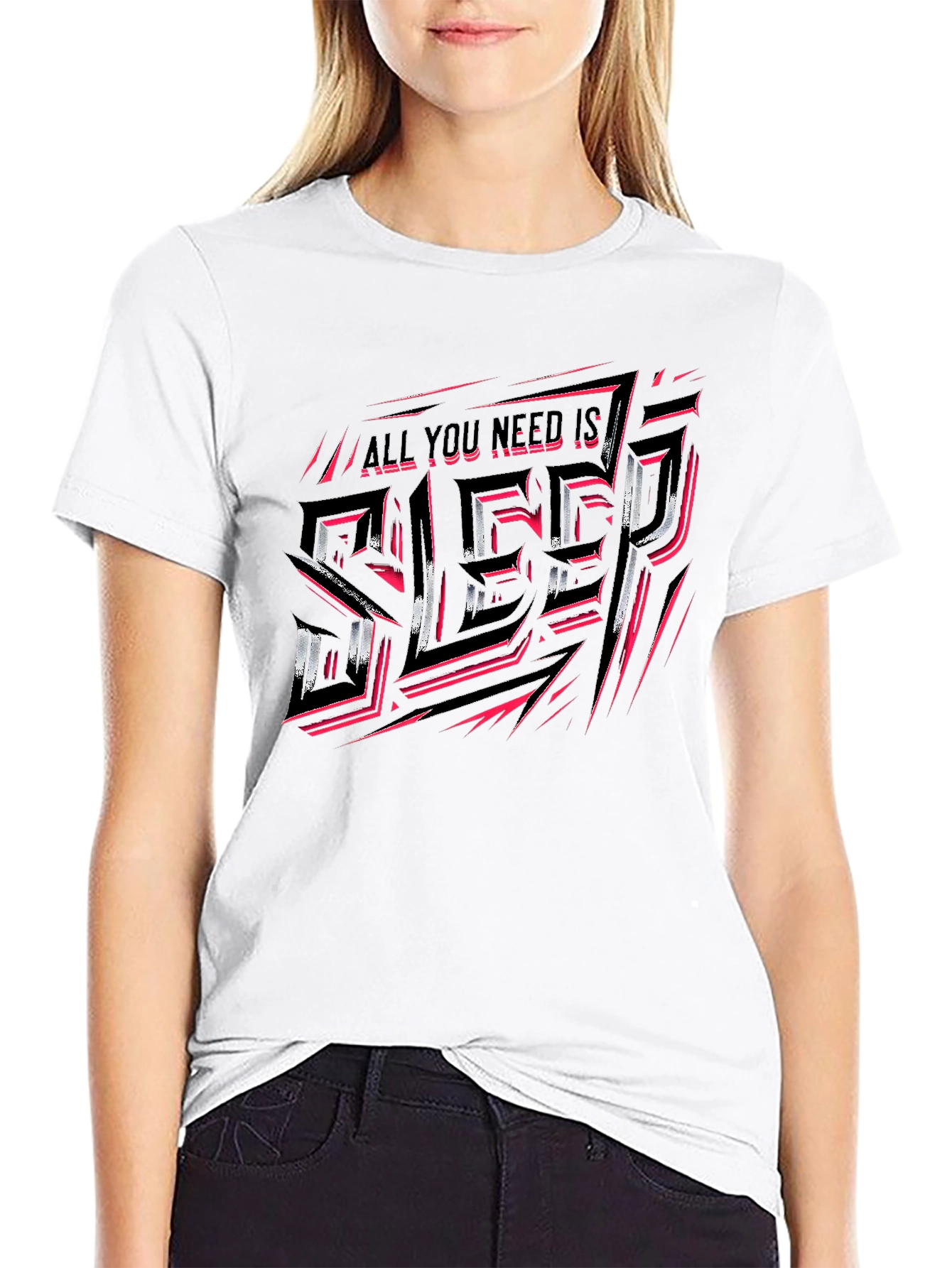 All You Need Is Sleep Black Graphic Tee