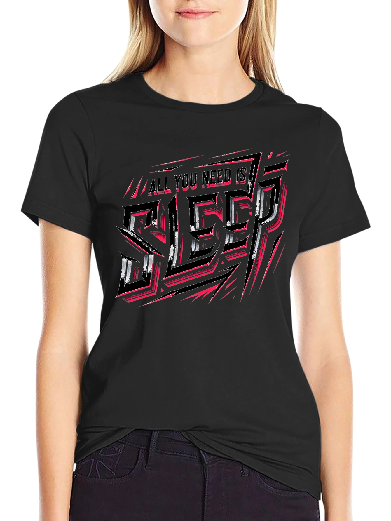 All You Need Is Sleep Black Graphic Tee