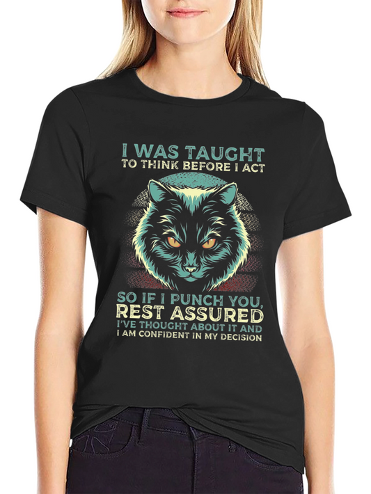 Black Cat Punch You T-Shirt