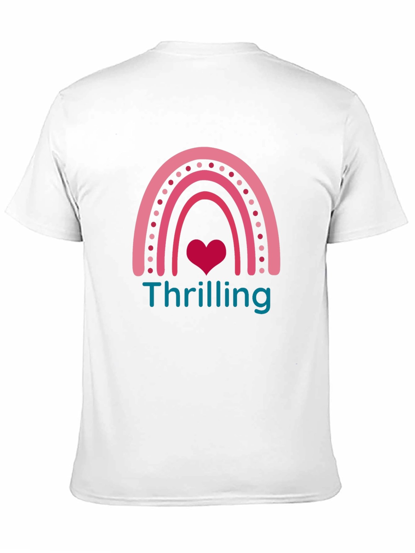 Thrilling Rainbow Heart Graphic T-Shirt