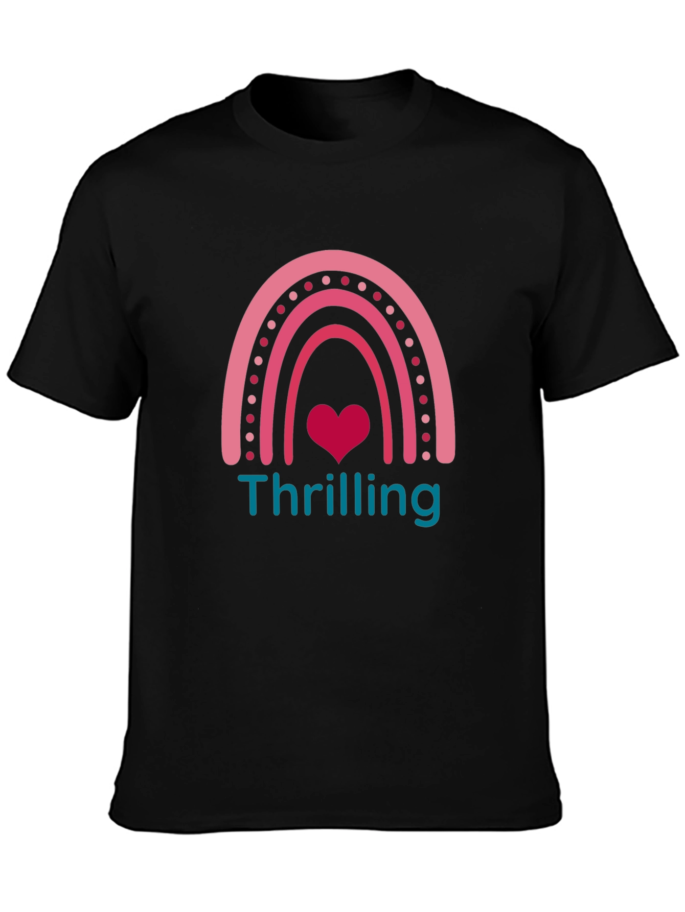 Thrilling Rainbow Heart Graphic T-Shirt