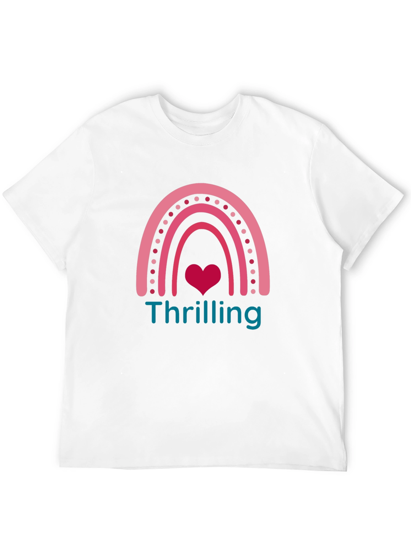 Thrilling Rainbow Heart Graphic T-Shirt