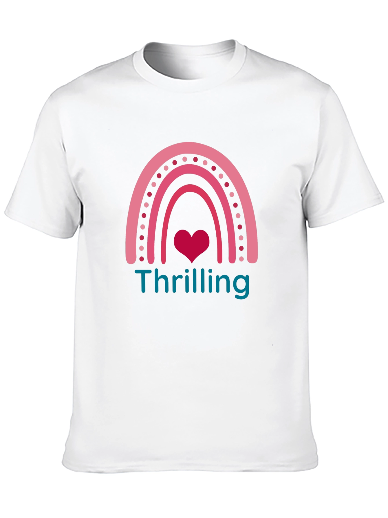 Thrilling Rainbow Heart Graphic T-Shirt