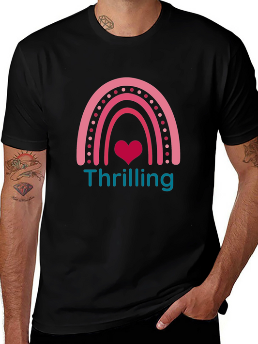 Thrilling Rainbow Heart Graphic T-Shirt