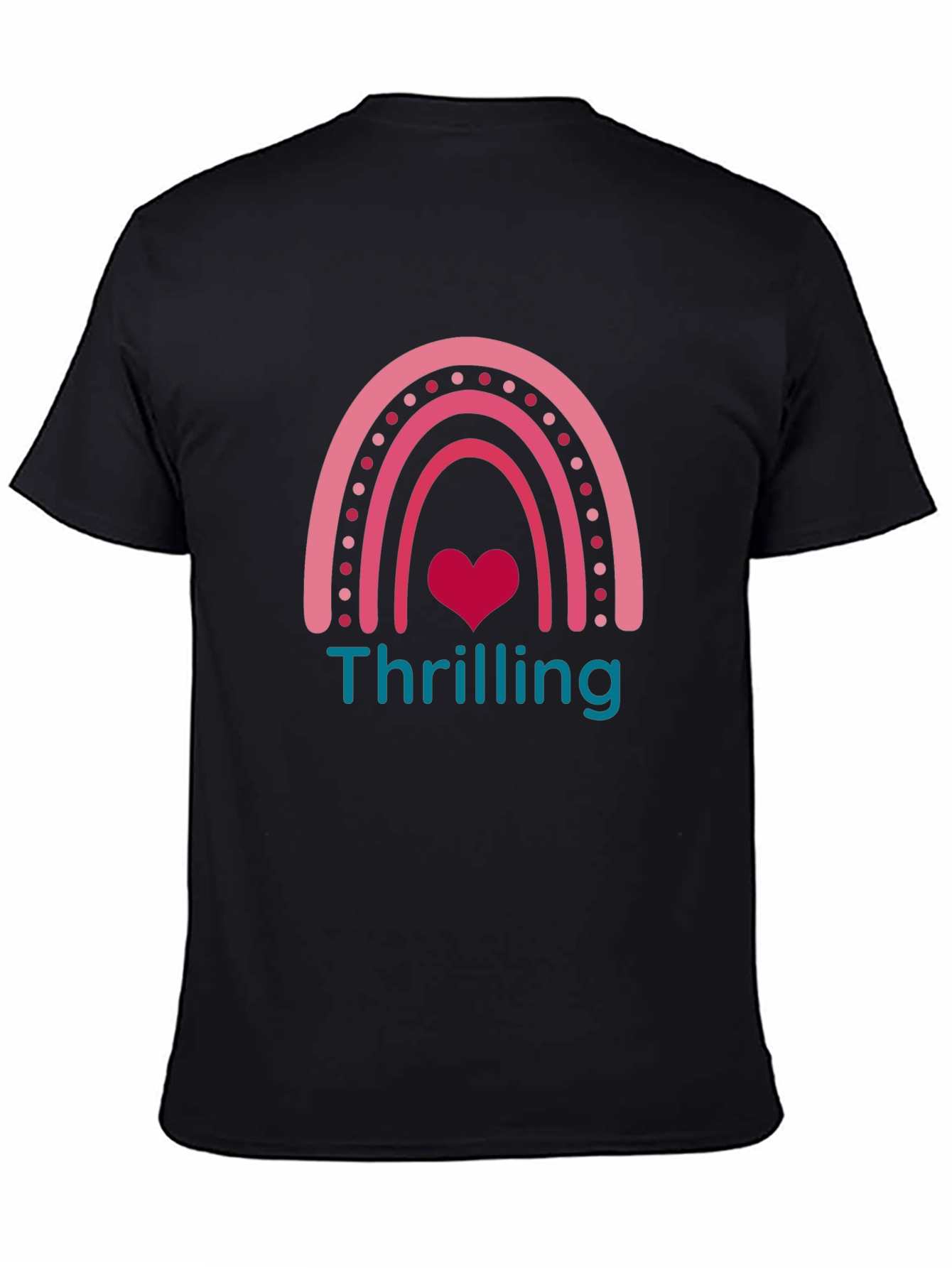 Thrilling Rainbow Heart Graphic T-Shirt