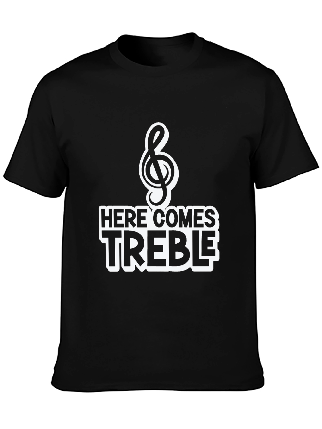 Here Comes Treble Black Graphic Tee