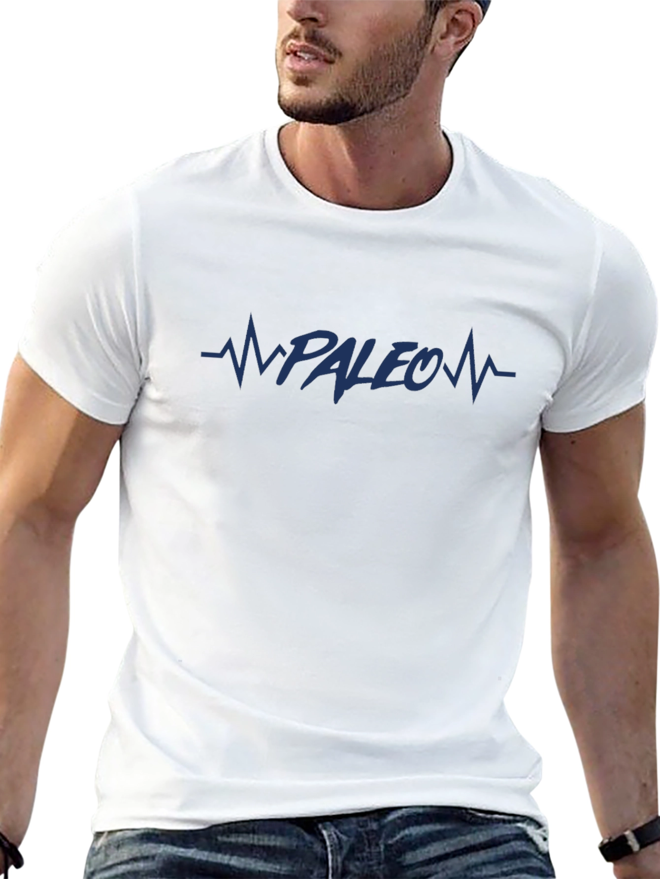 Paleo Heartbeat Graphic Tee - Black Cotton T-Shirt