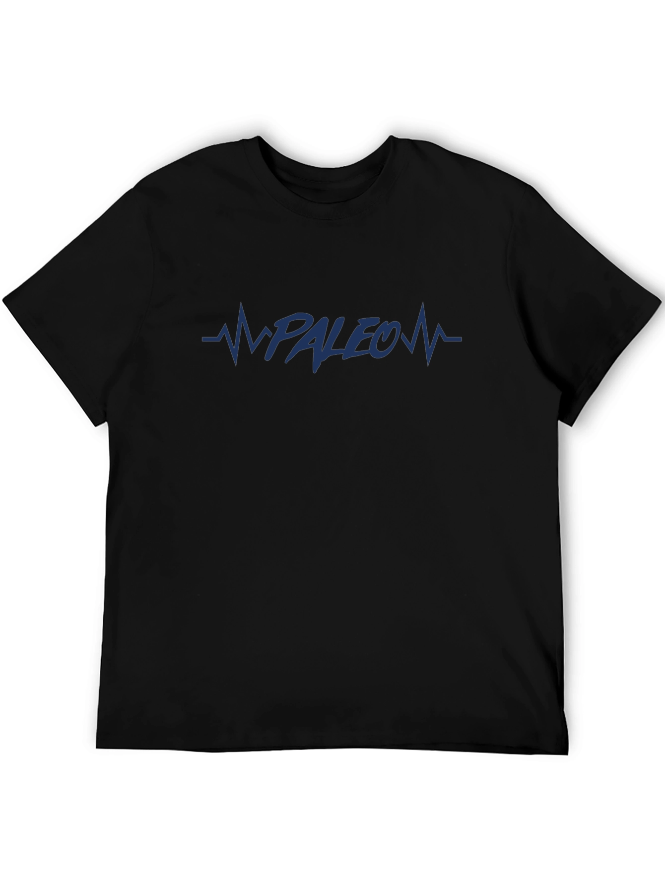 Paleo Heartbeat Graphic Tee - Black Cotton T-Shirt