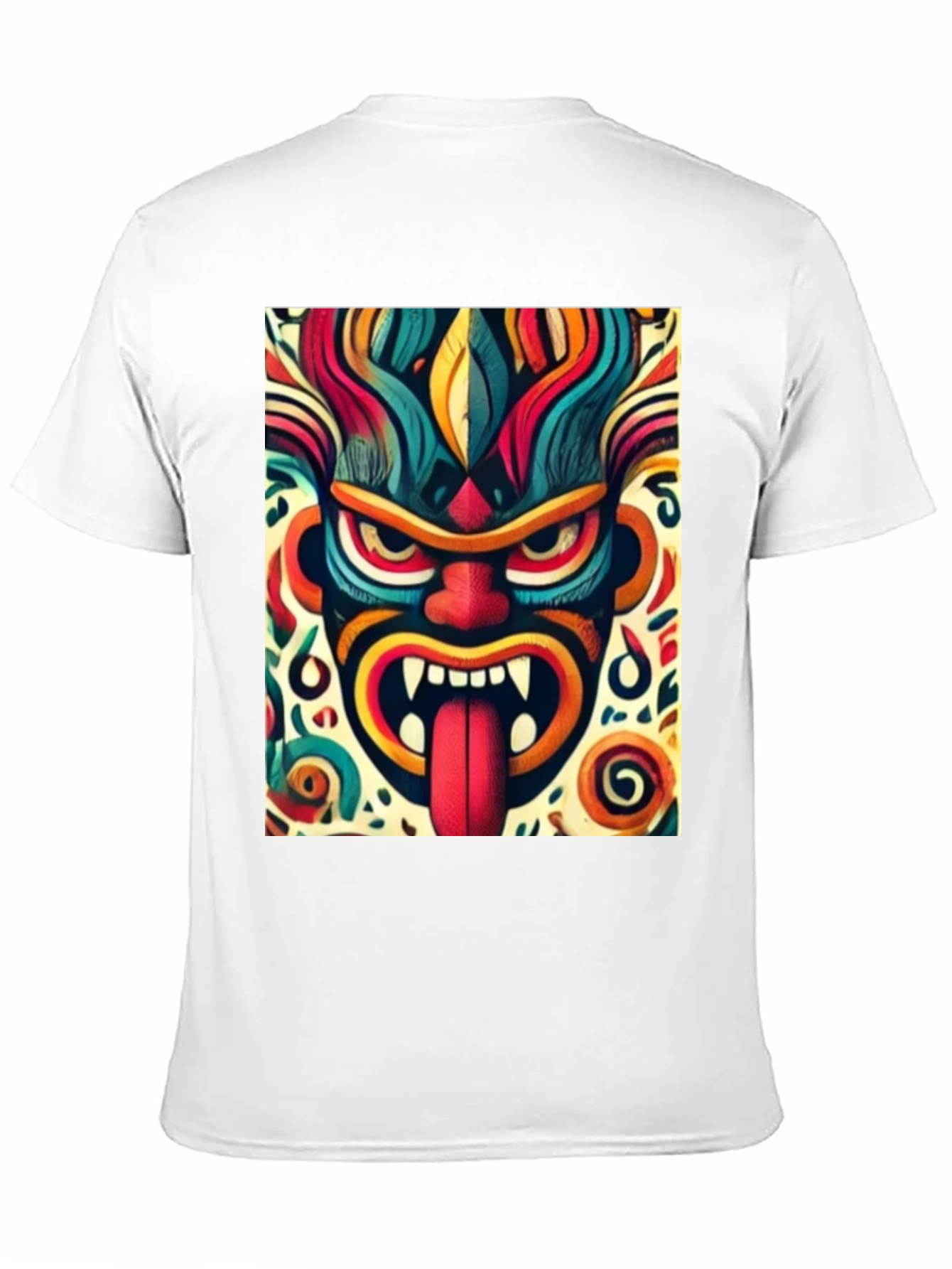 Vibrant Tribal Mask Graphic T-Shirt