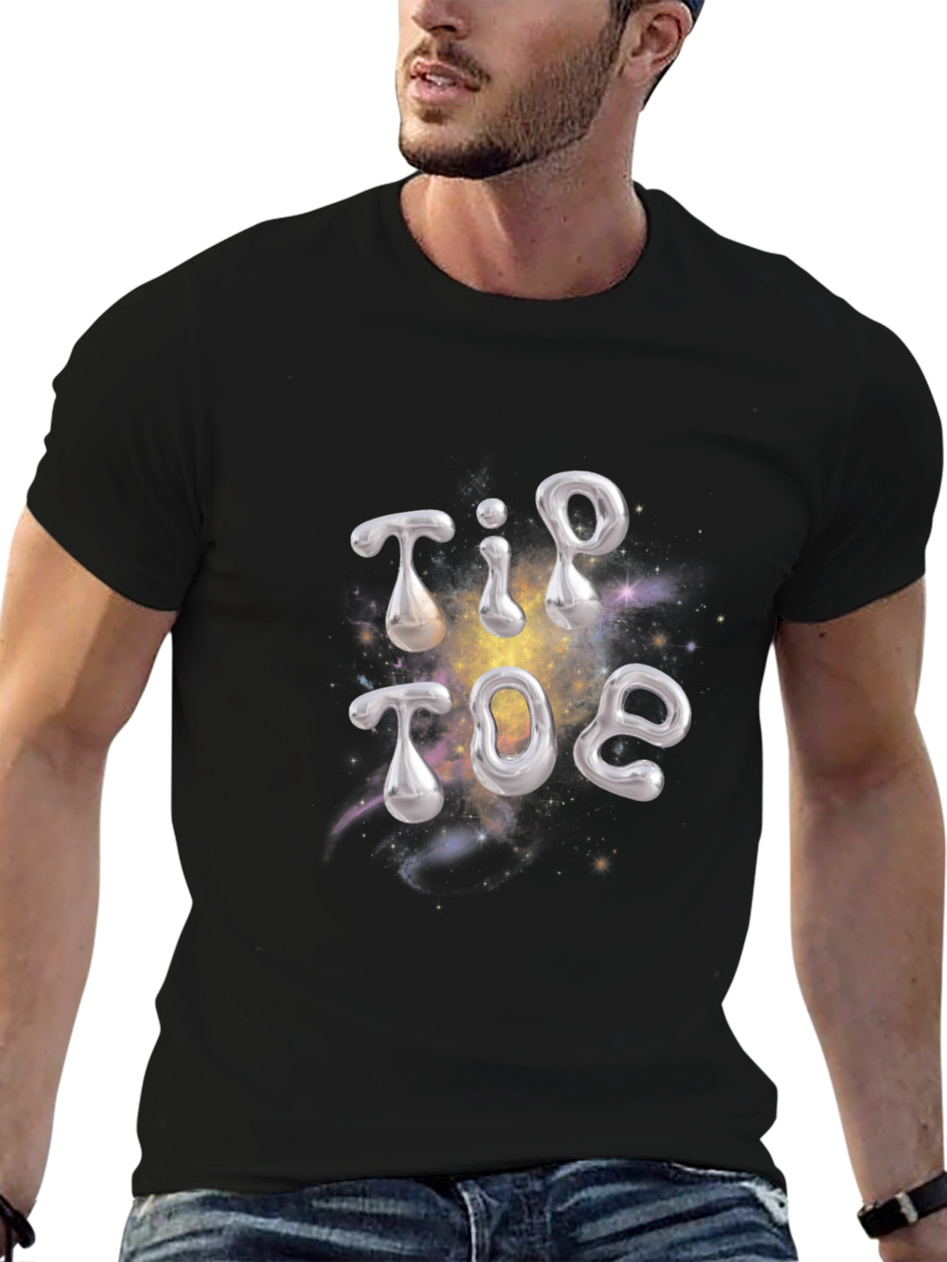 Tip Toe Graphic Black T-Shirt