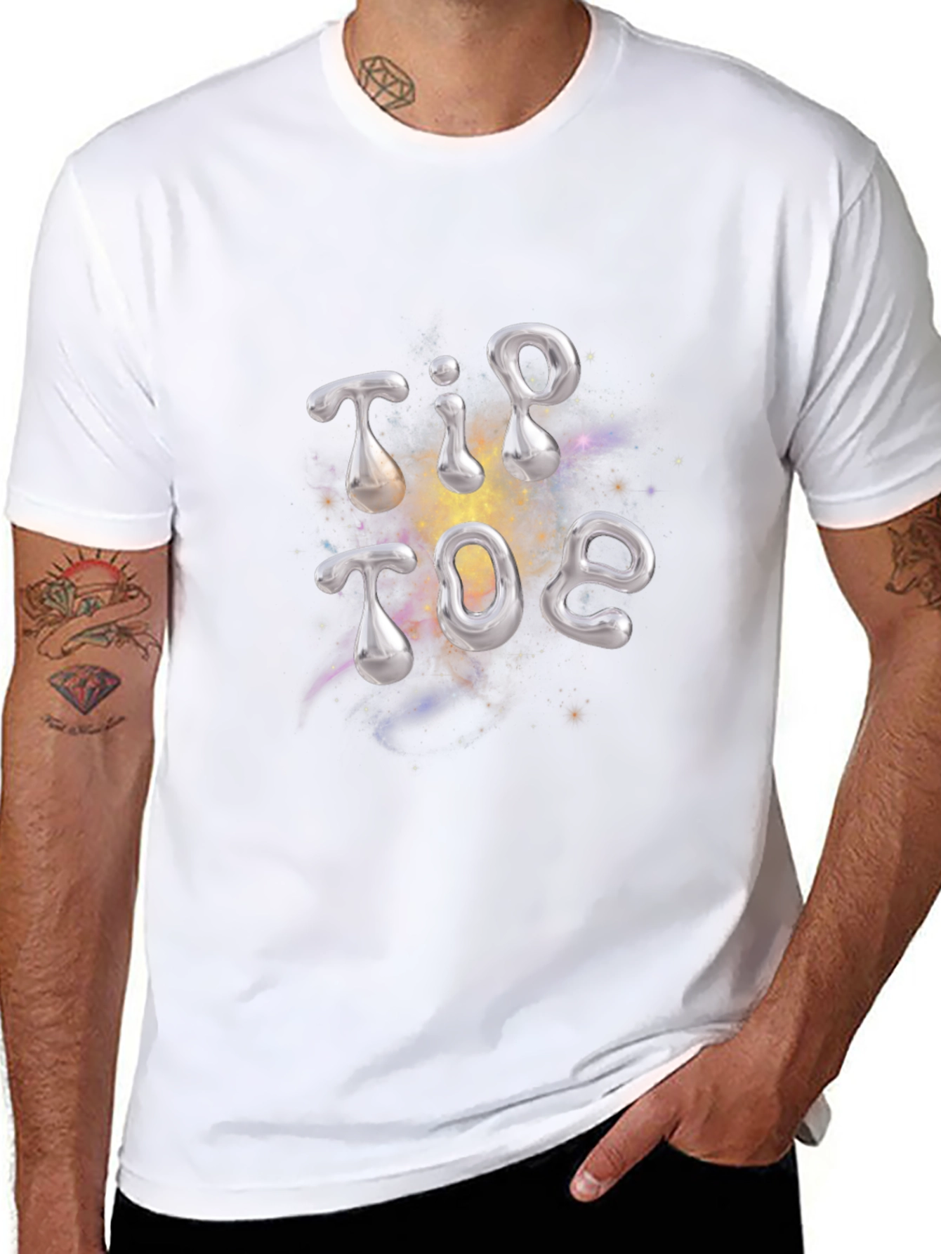 Tip Toe Graphic Black T-Shirt
