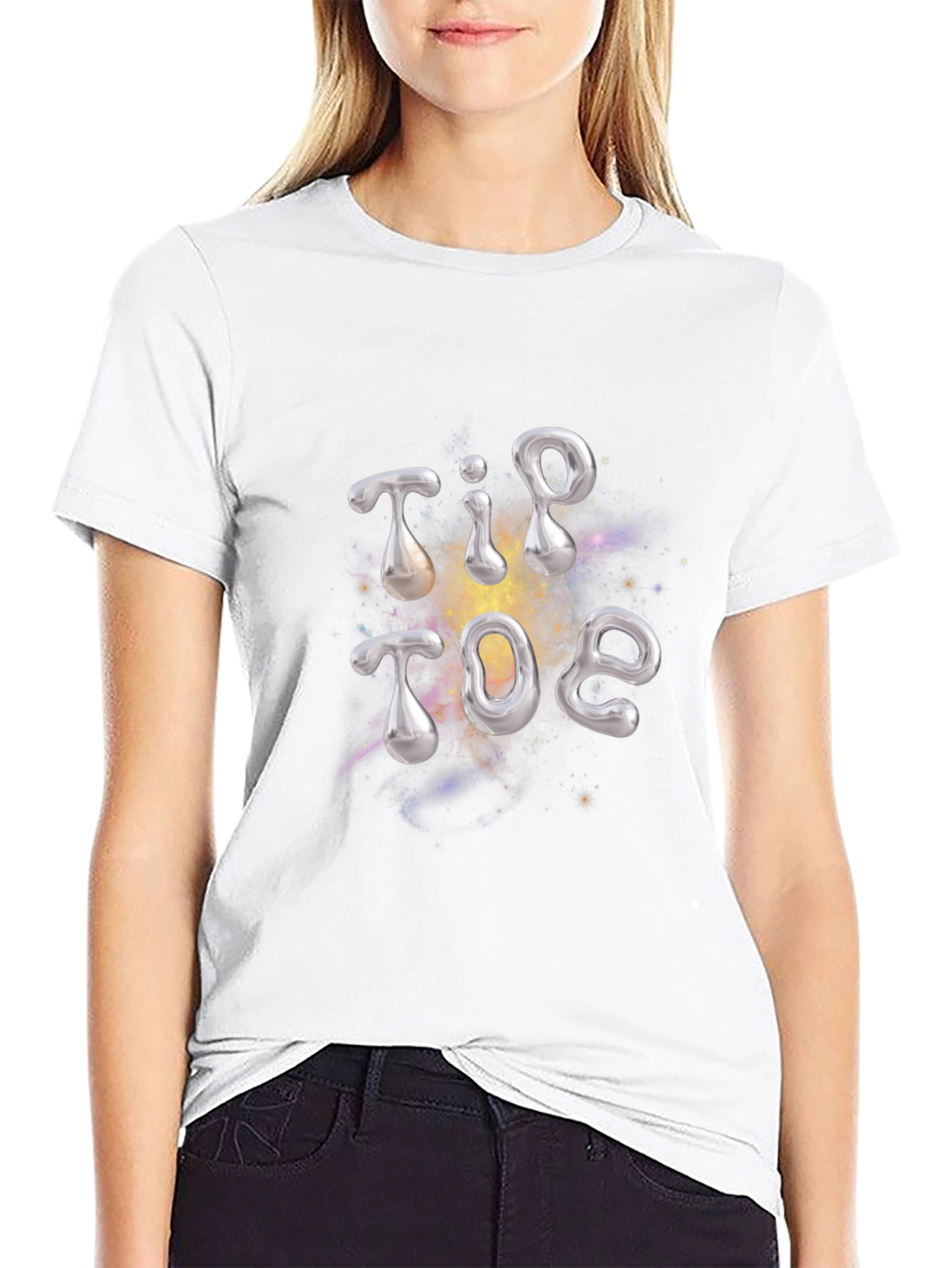 Tip Toe Graphic Black T-Shirt