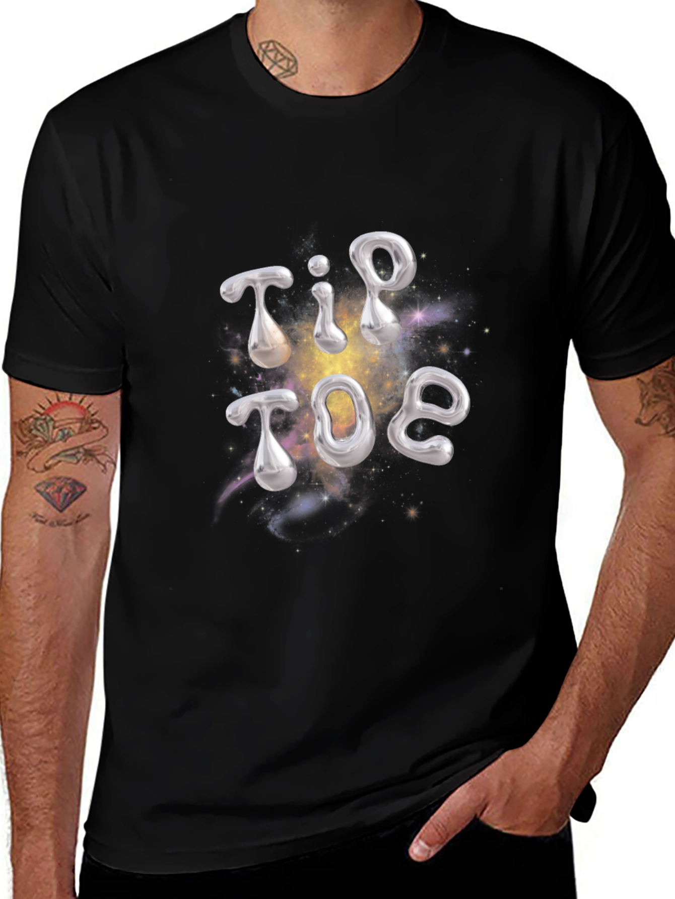 Tip Toe Graphic Black T-Shirt