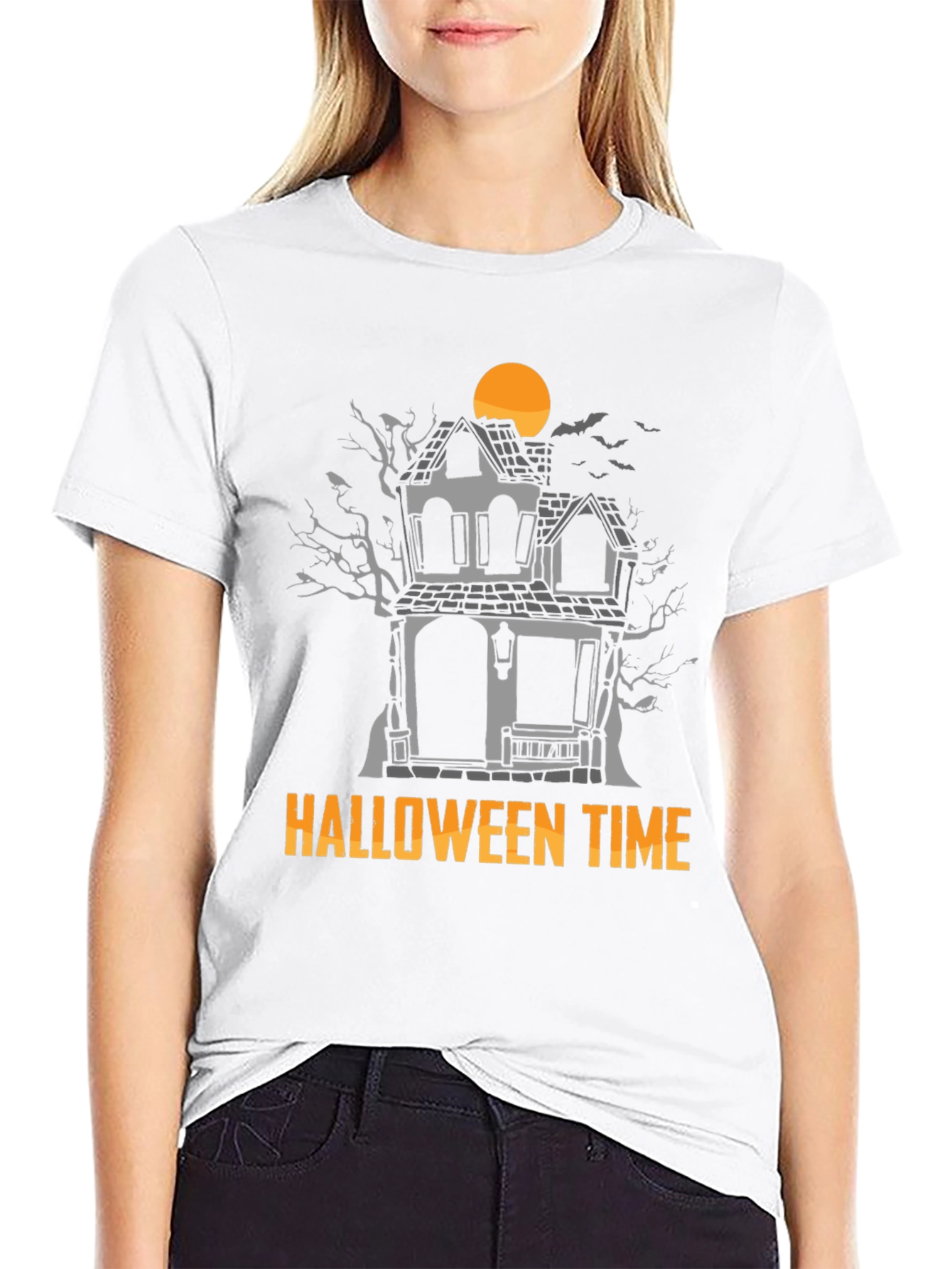 Halloween Time Haunted House Graphic Tee