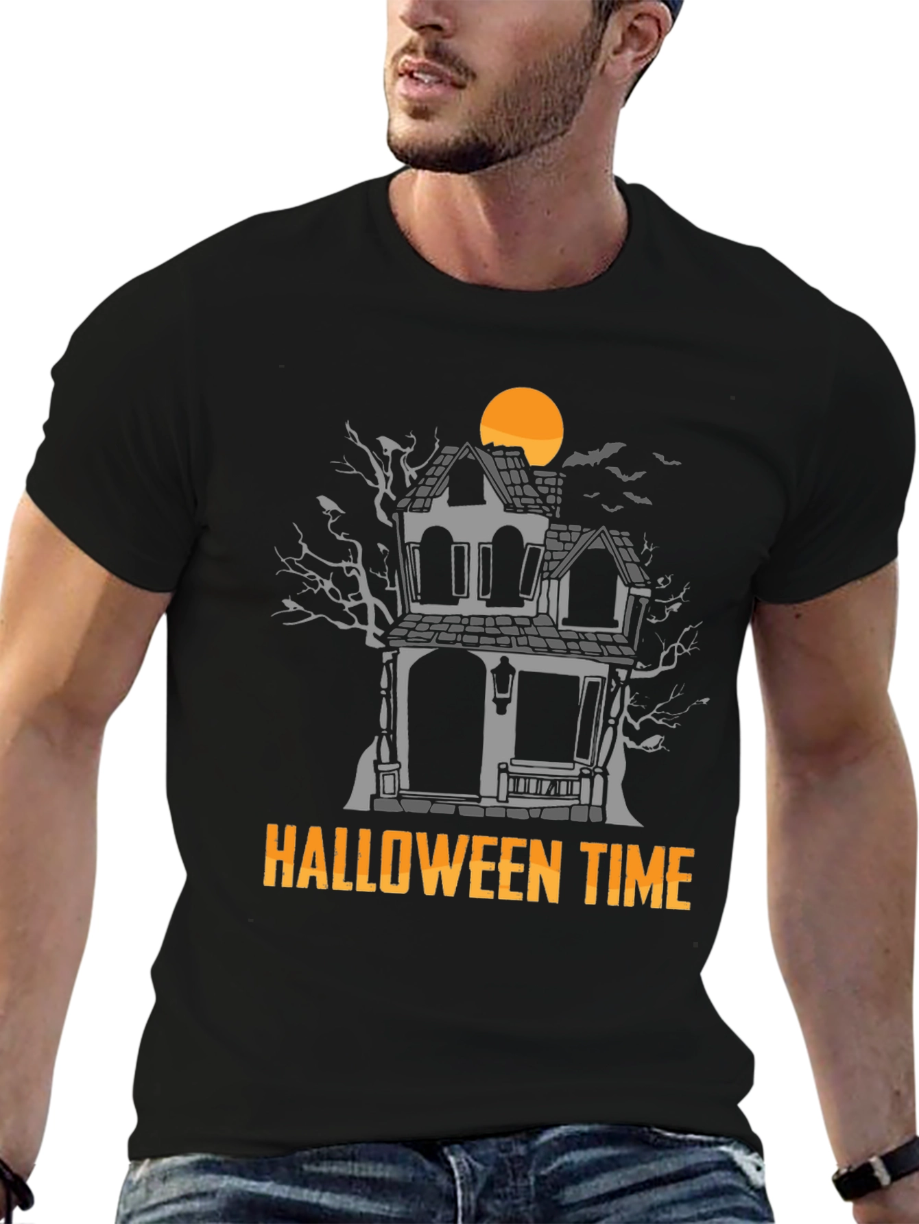 Halloween Time Haunted House Graphic Tee