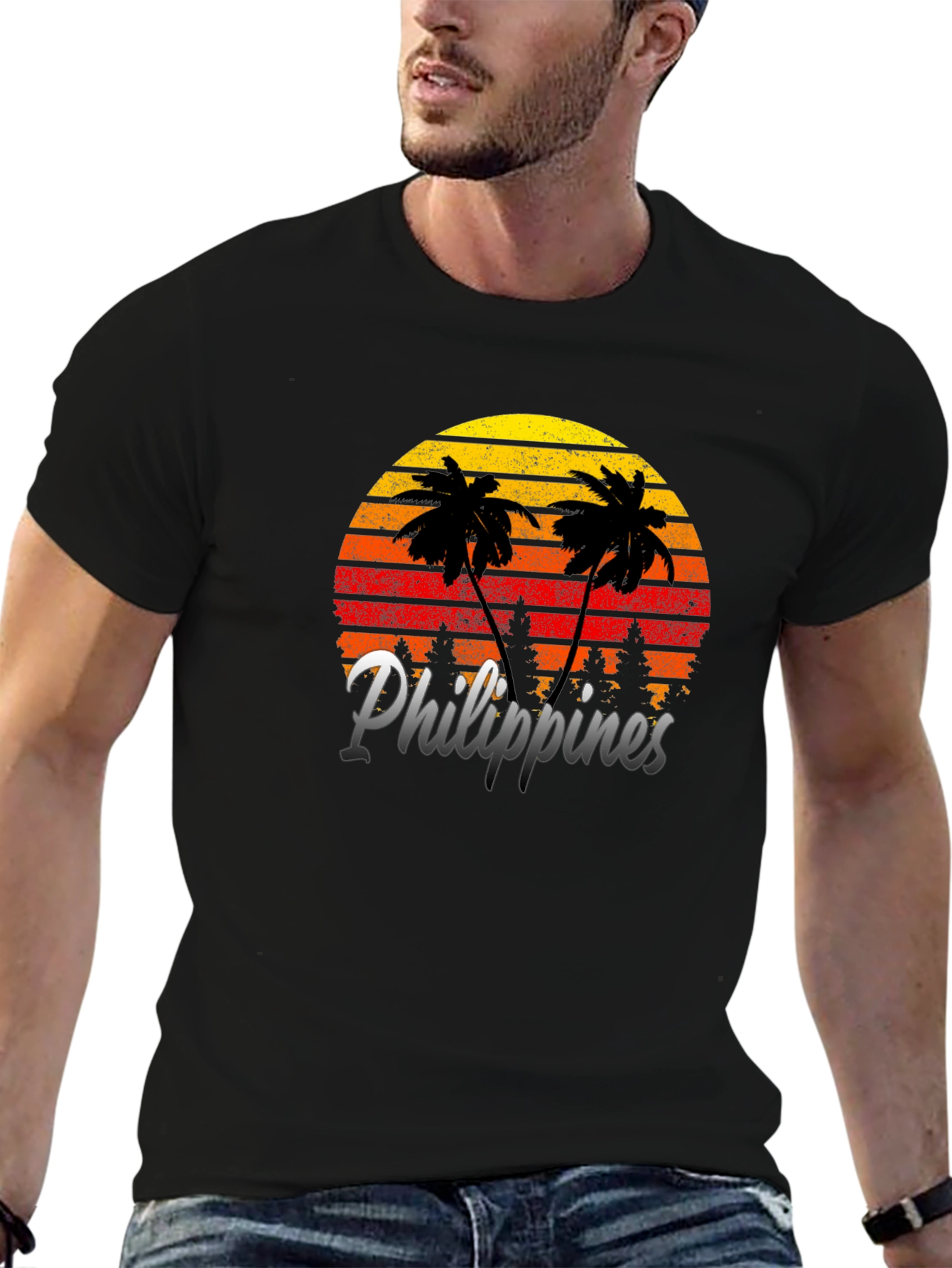 Philippines Sunset Palm Tree Graphic Tee