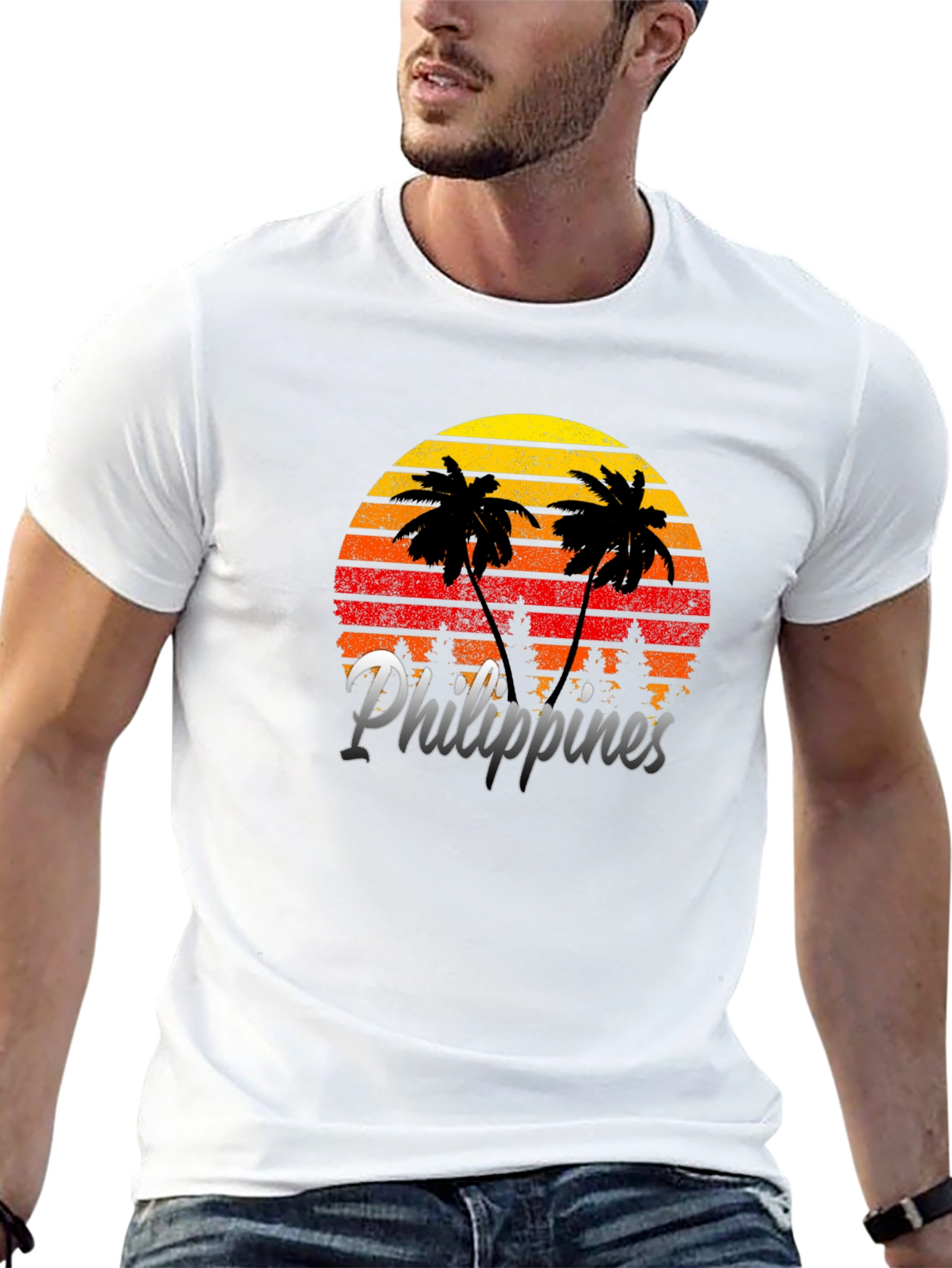 Philippines Sunset Palm Tree Graphic Tee