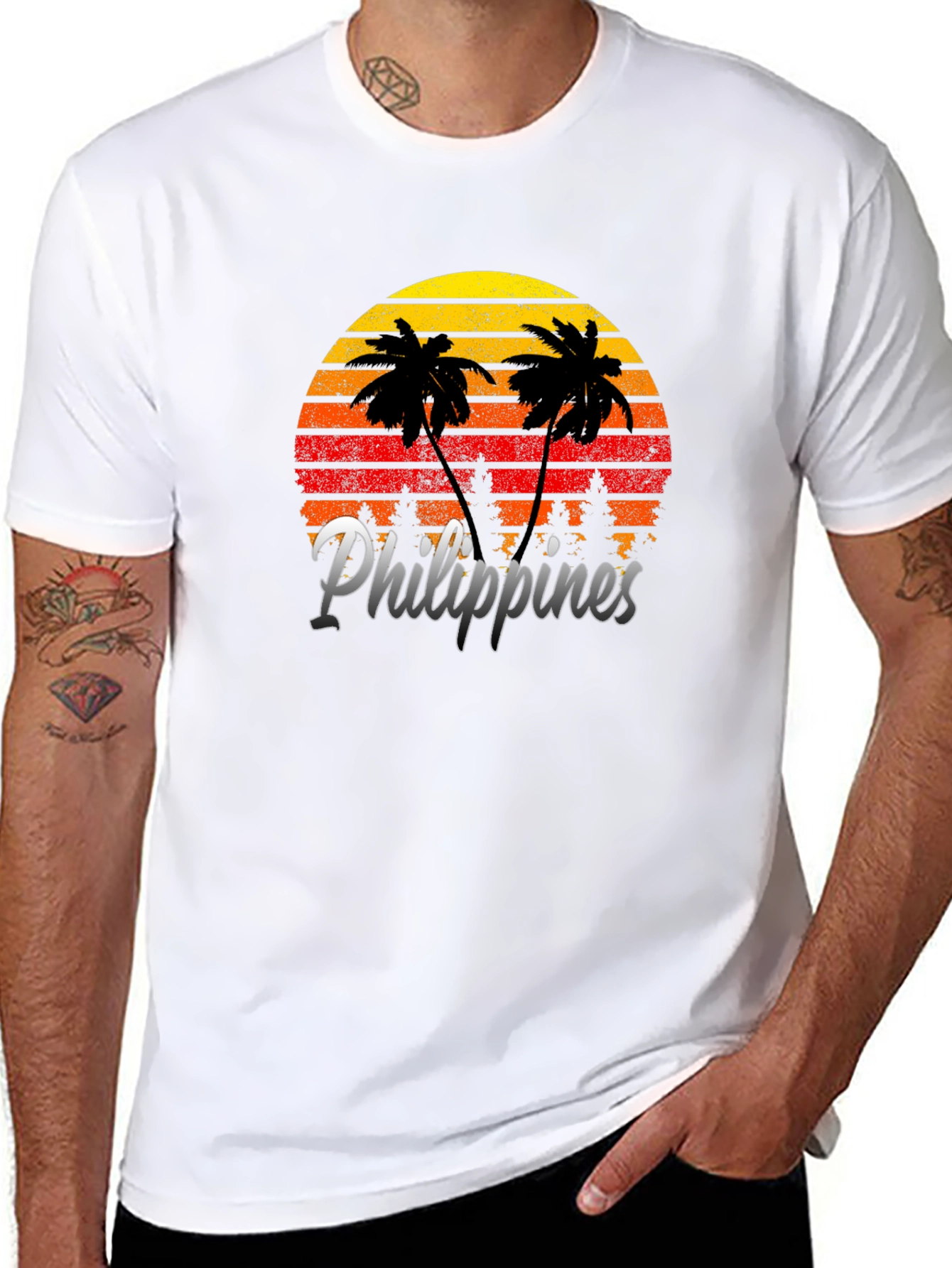 Philippines Sunset Palm Tree Graphic Tee