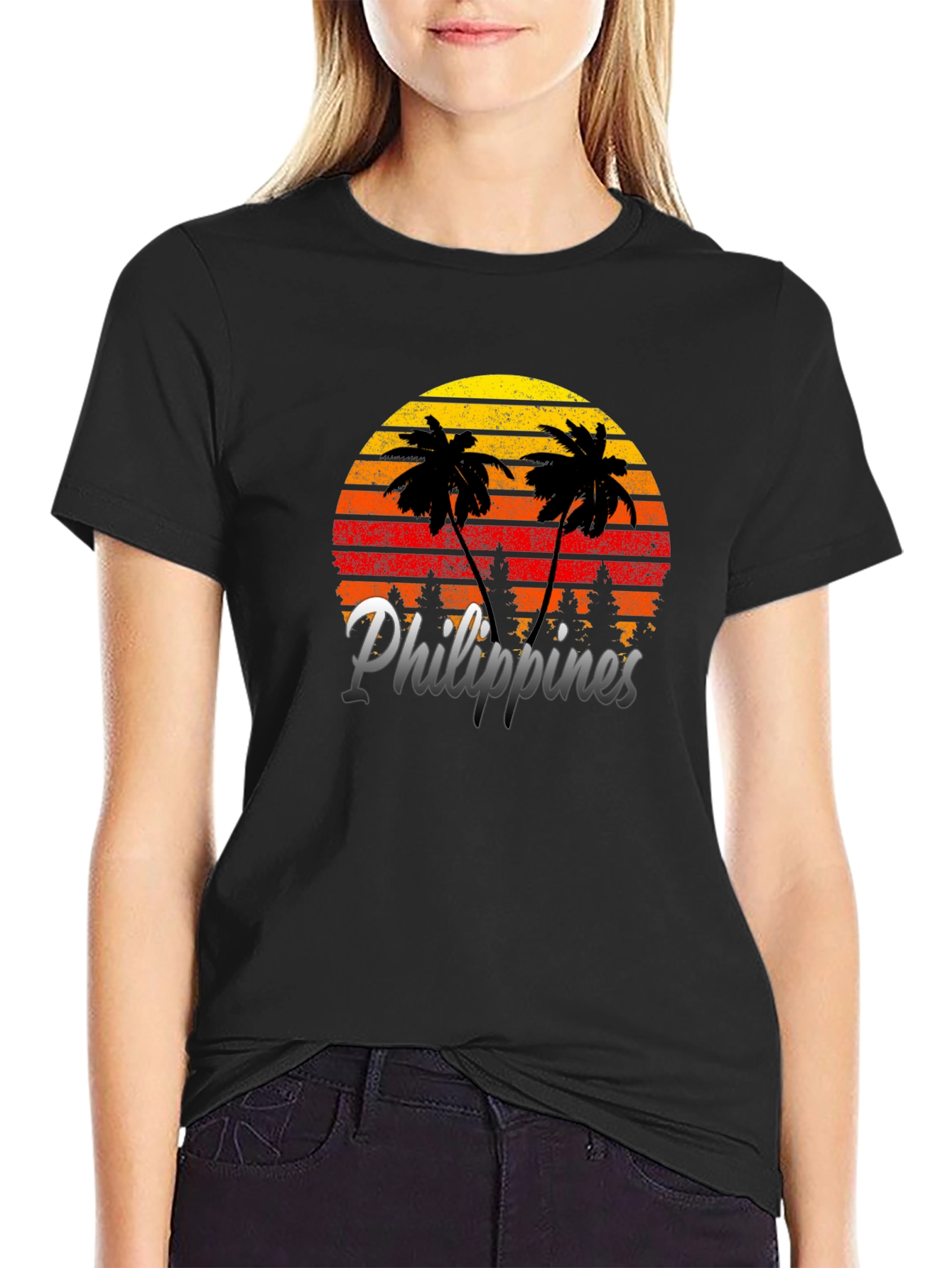 Philippines Sunset Palm Tree Graphic Tee