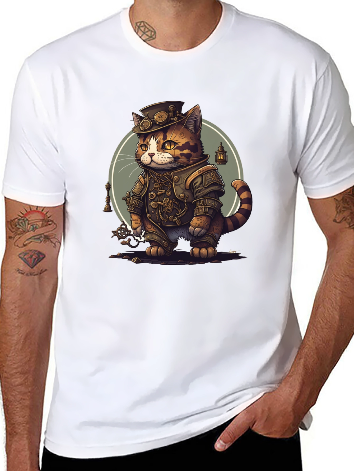 Steampunk Cat Graphic Tee