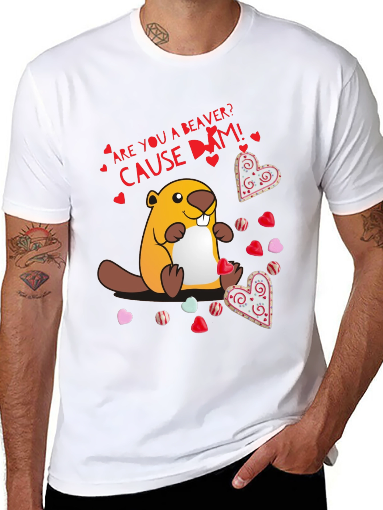 Funny Beaver Valentines Day T-Shirt