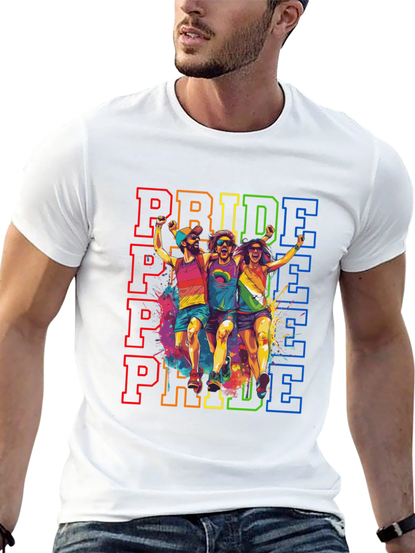 Pride Rainbow Graphic Tee - Unisex Black T-Shirt