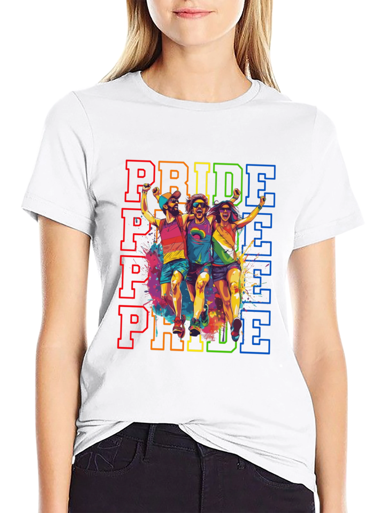 Pride Rainbow Graphic Tee - Unisex Black T-Shirt