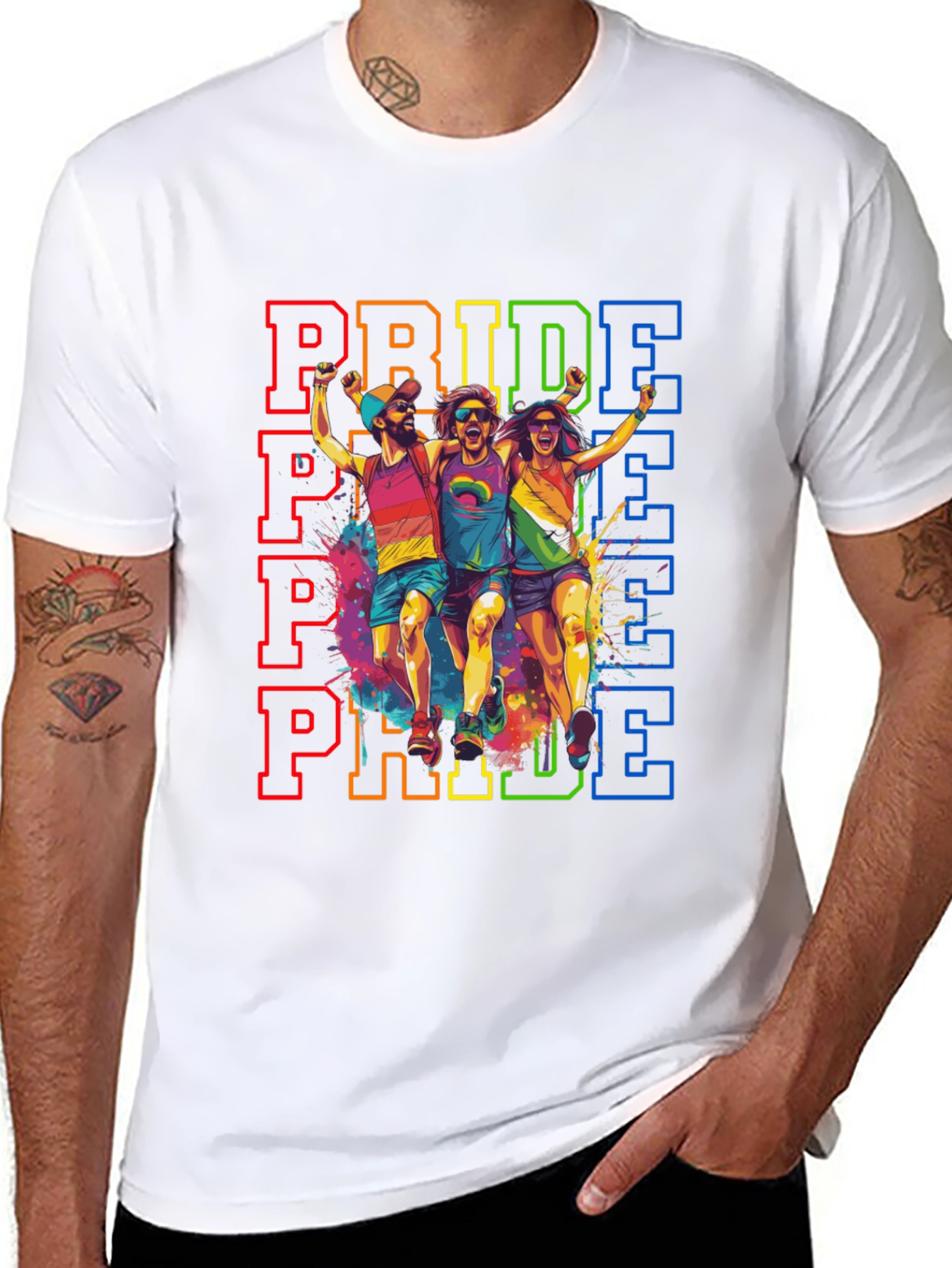 Pride Rainbow Graphic Tee - Unisex Black T-Shirt