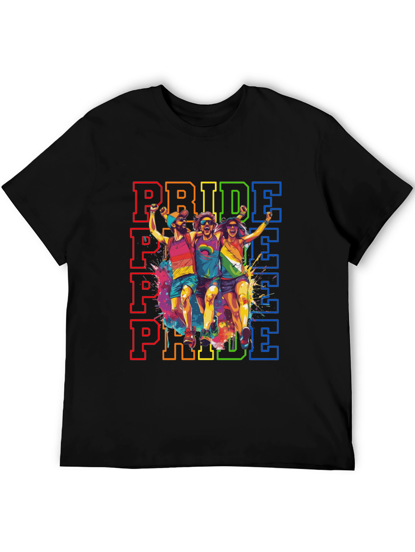 Pride Rainbow Graphic Tee - Unisex Black T-Shirt