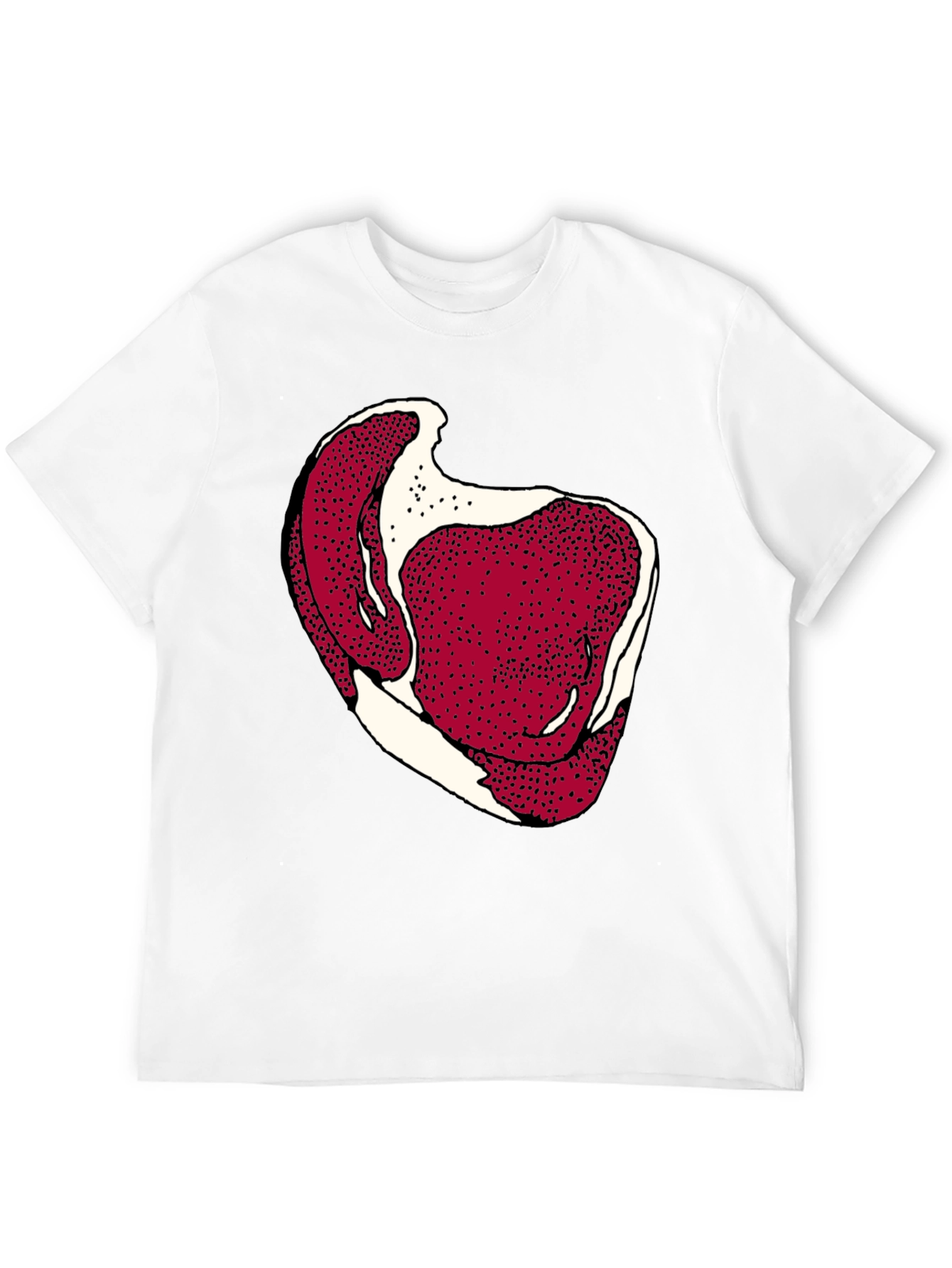 Steak Graphic Mens Black Tee - Bold Novelty T-Shirt