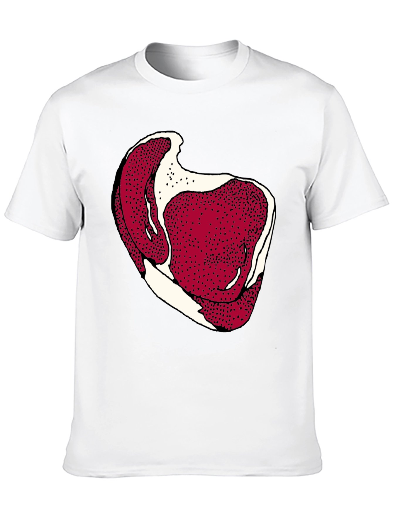 Steak Graphic Mens Black Tee - Bold Novelty T-Shirt