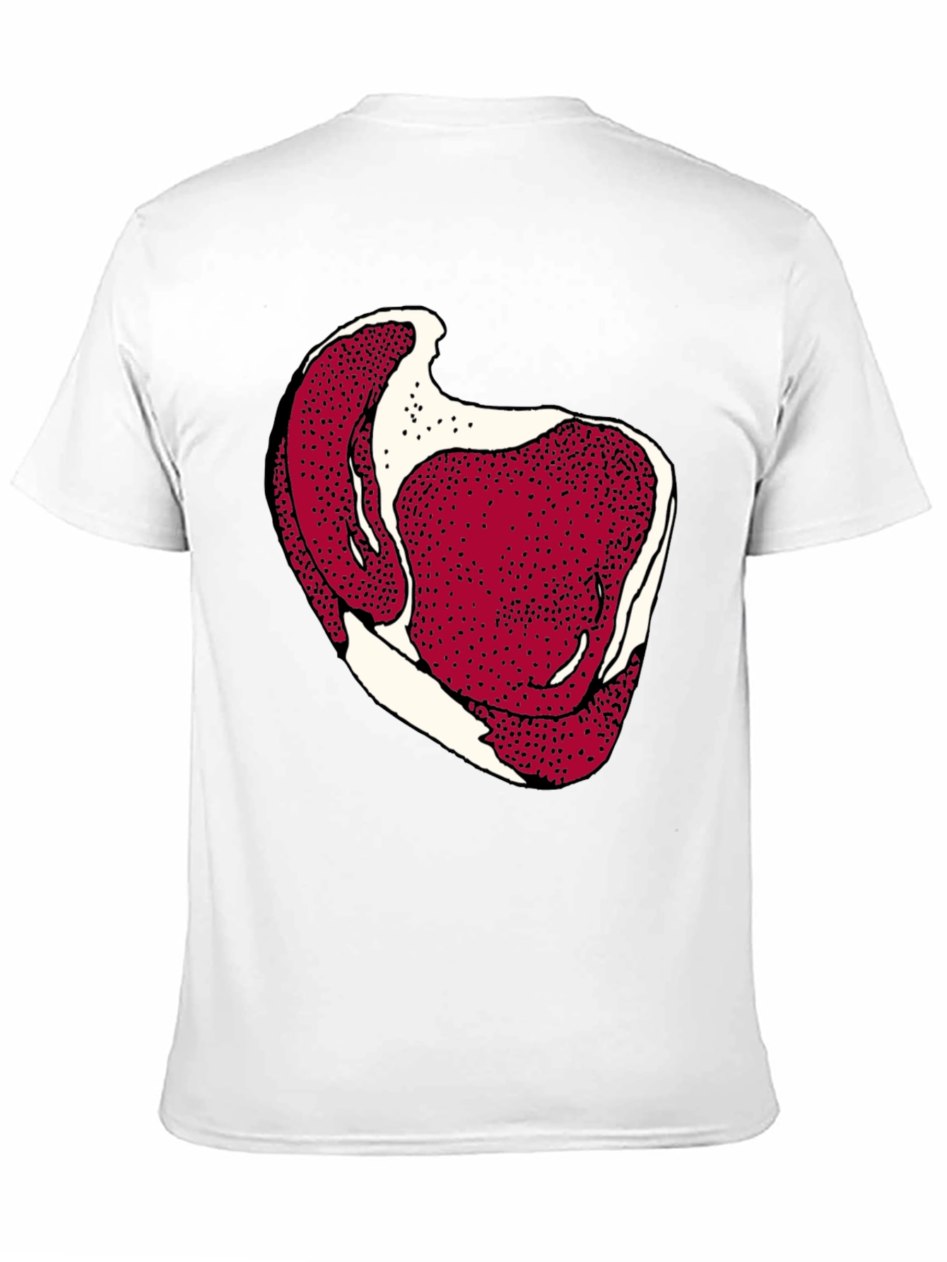 Steak Graphic Mens Black Tee - Bold Novelty T-Shirt