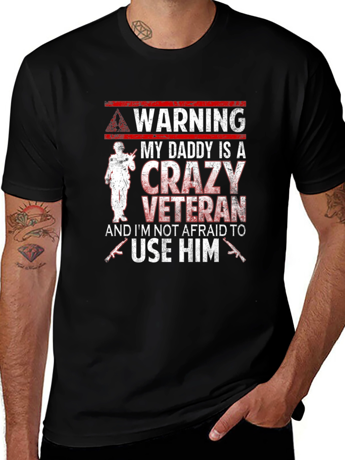 Warning Crazy Veteran T-Shirt