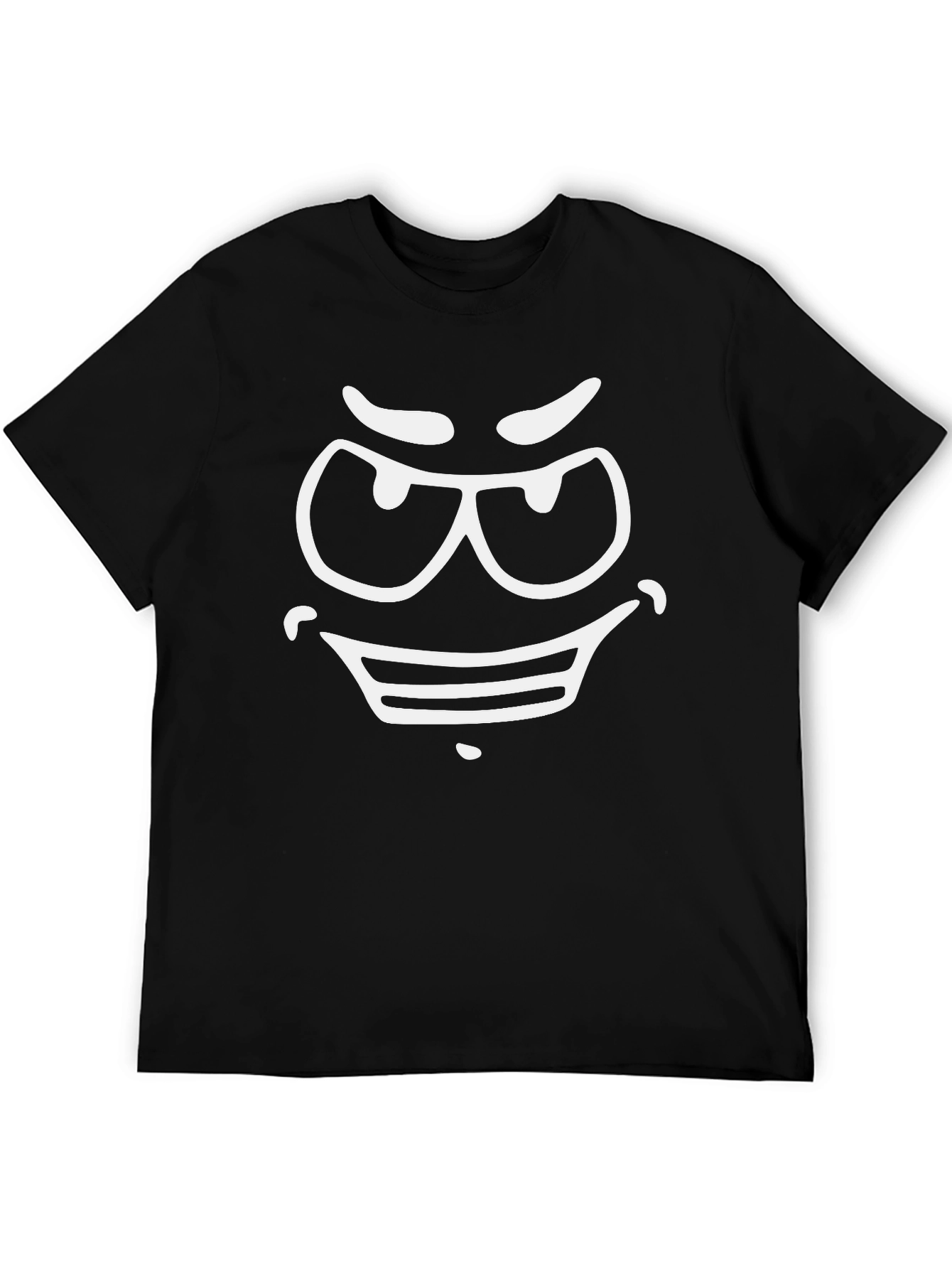 Evil Grin Graphic Tee - Mens Black Cotton T-Shirt