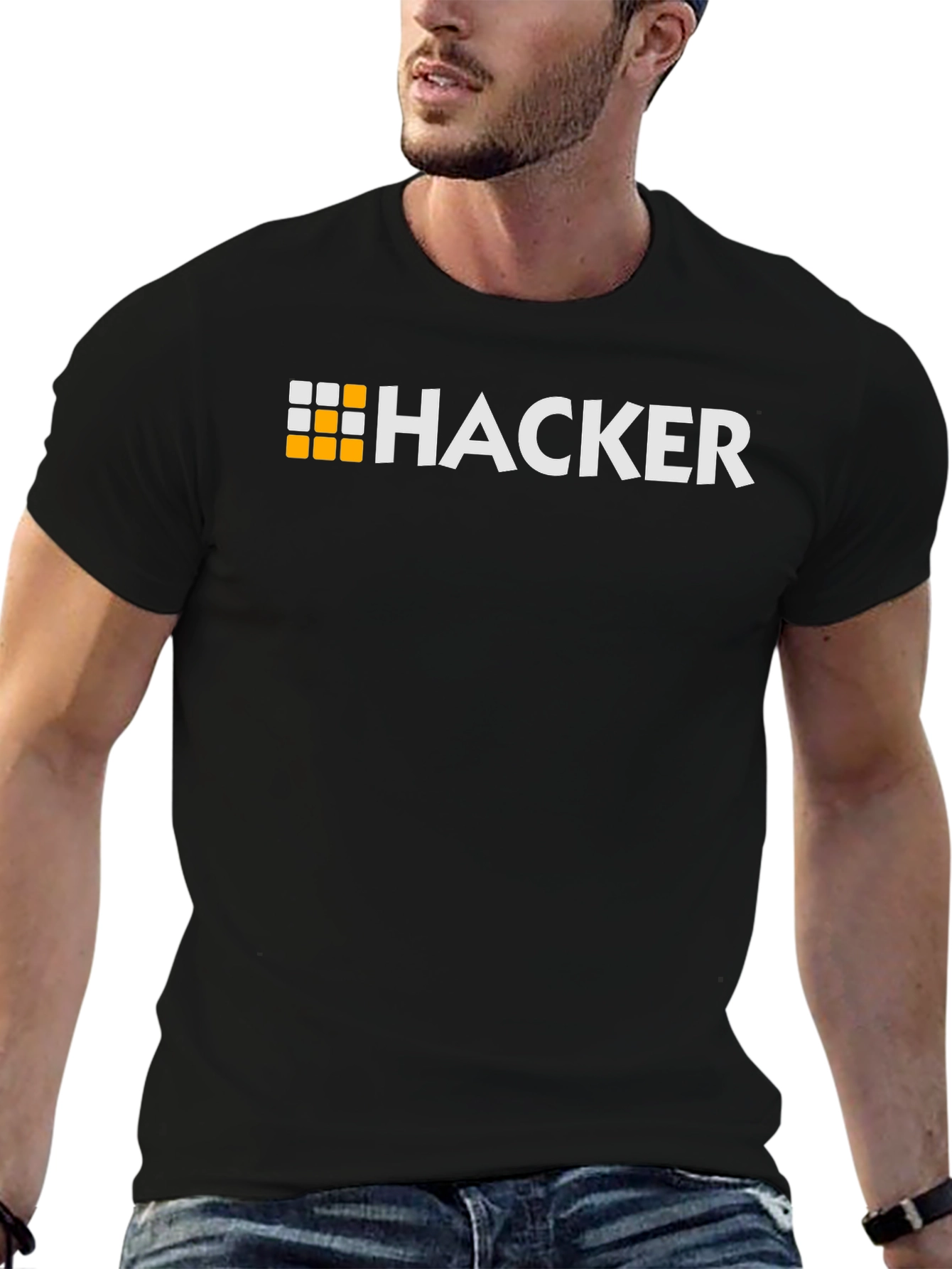 Hacker Graphic Tee - Black Cotton T-Shirt