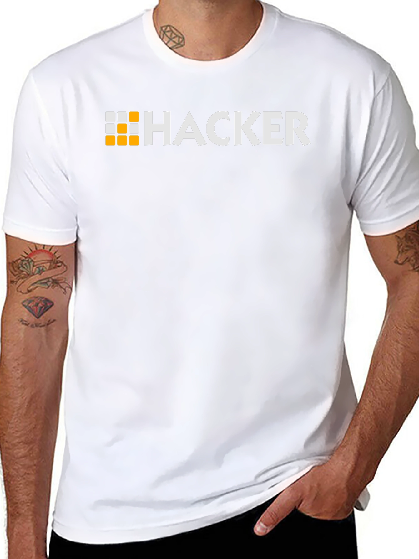 Hacker Graphic Tee - Black Cotton T-Shirt