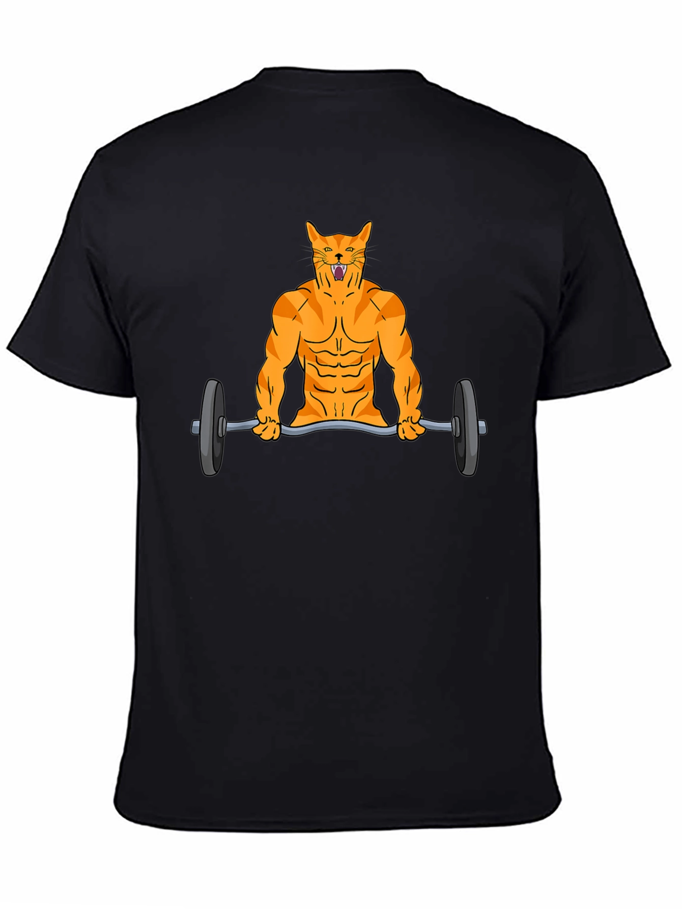 Muscle Cat Lifting Weights Graphic Tee