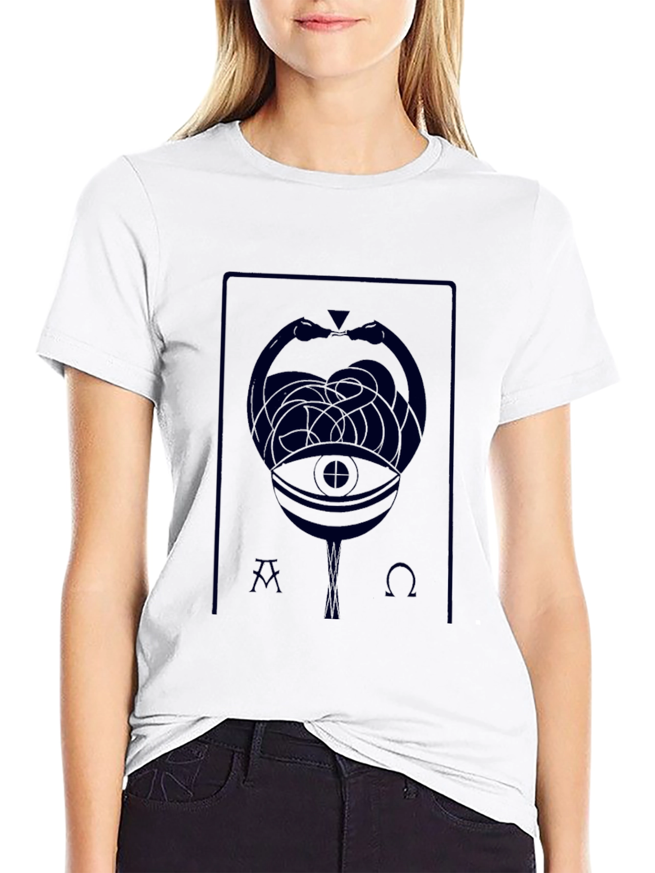 Mystic Serpent Eye Graphic T-Shirt - Black