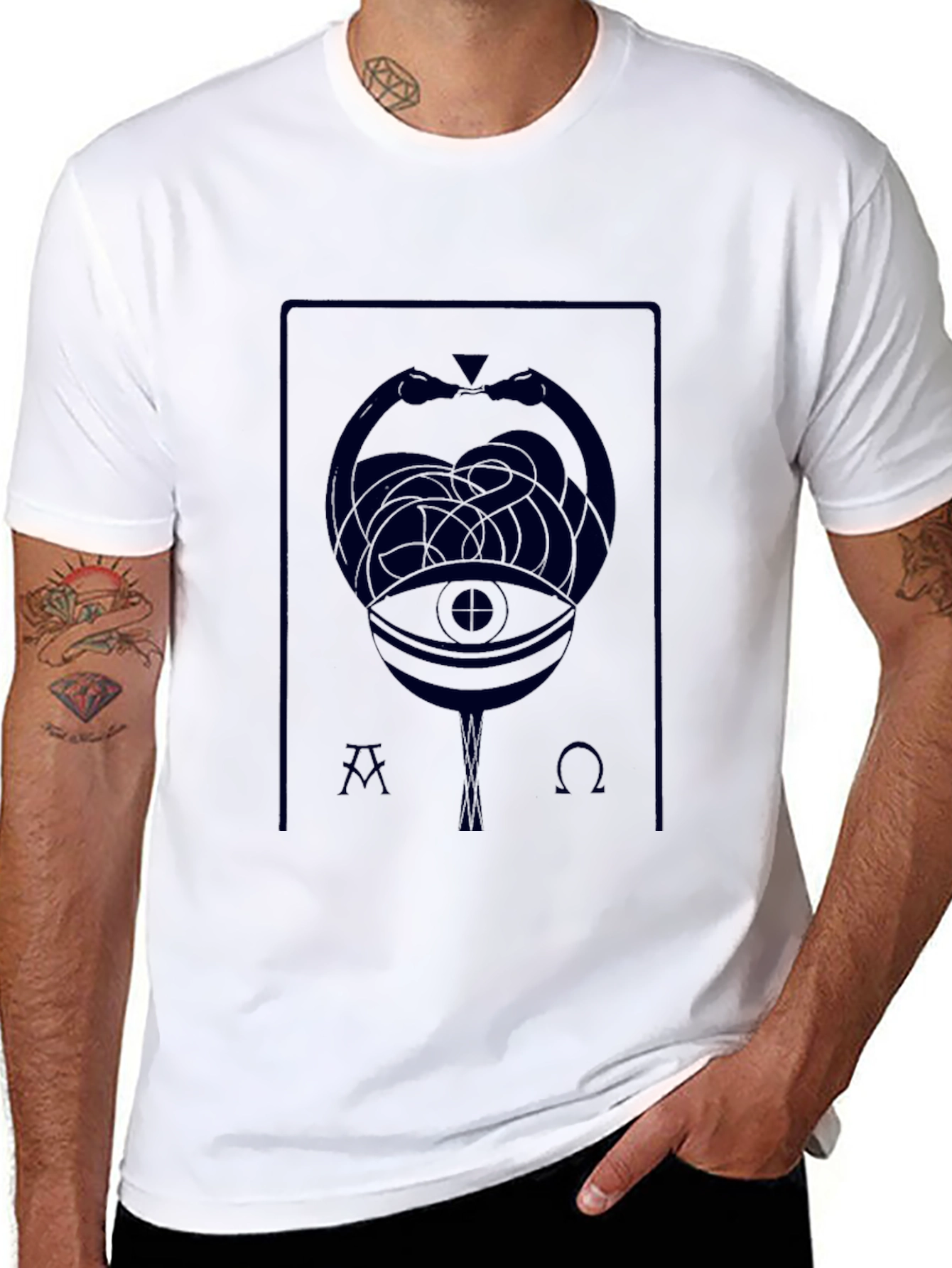 Mystic Serpent Eye Graphic T-Shirt - Black