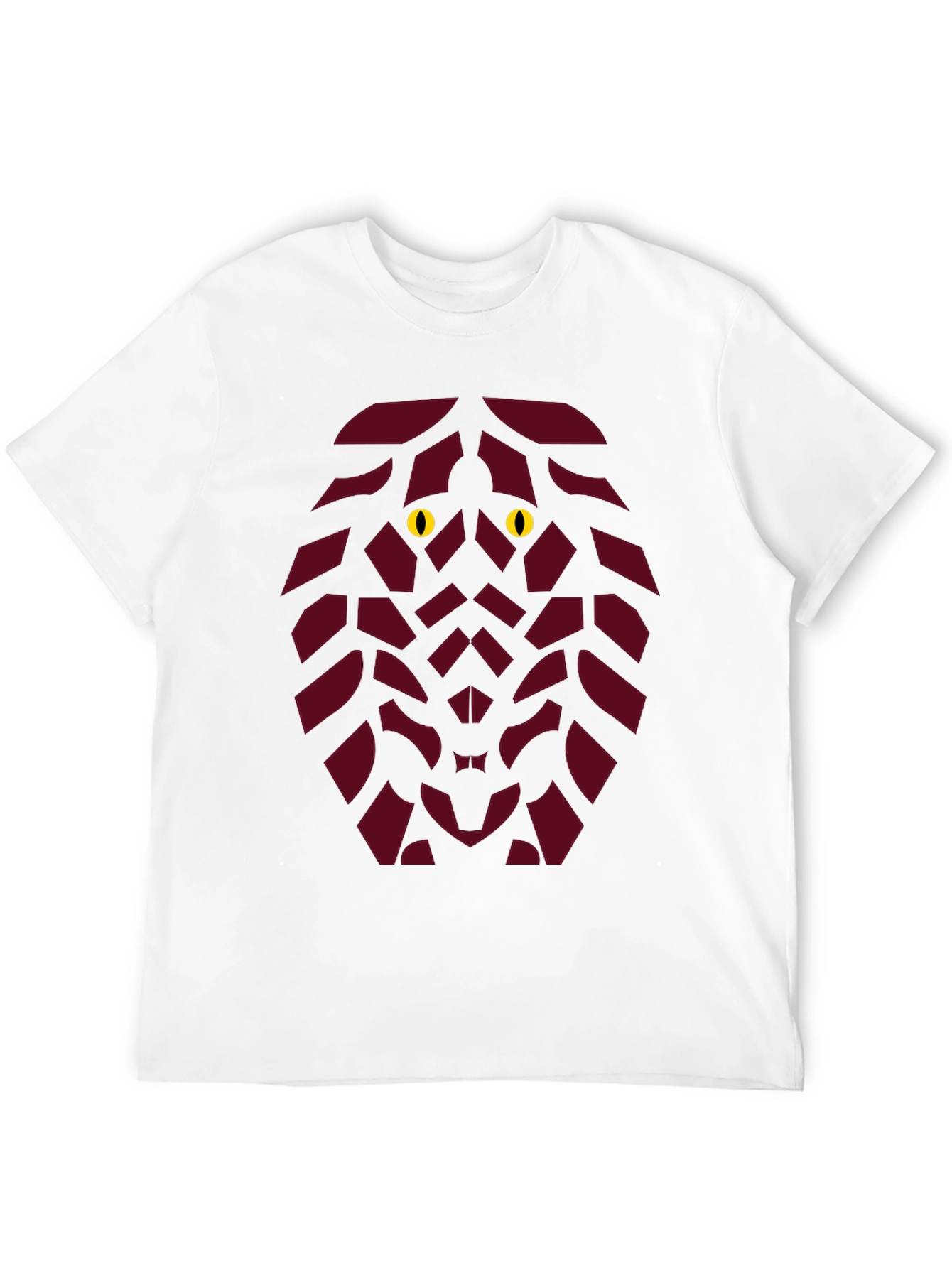 Geometric Lion Head Graphic Tee - Stylish Animal Design