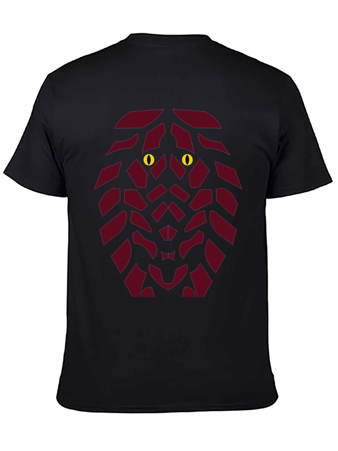 Geometric Lion Head Graphic Tee - Stylish Animal Design
