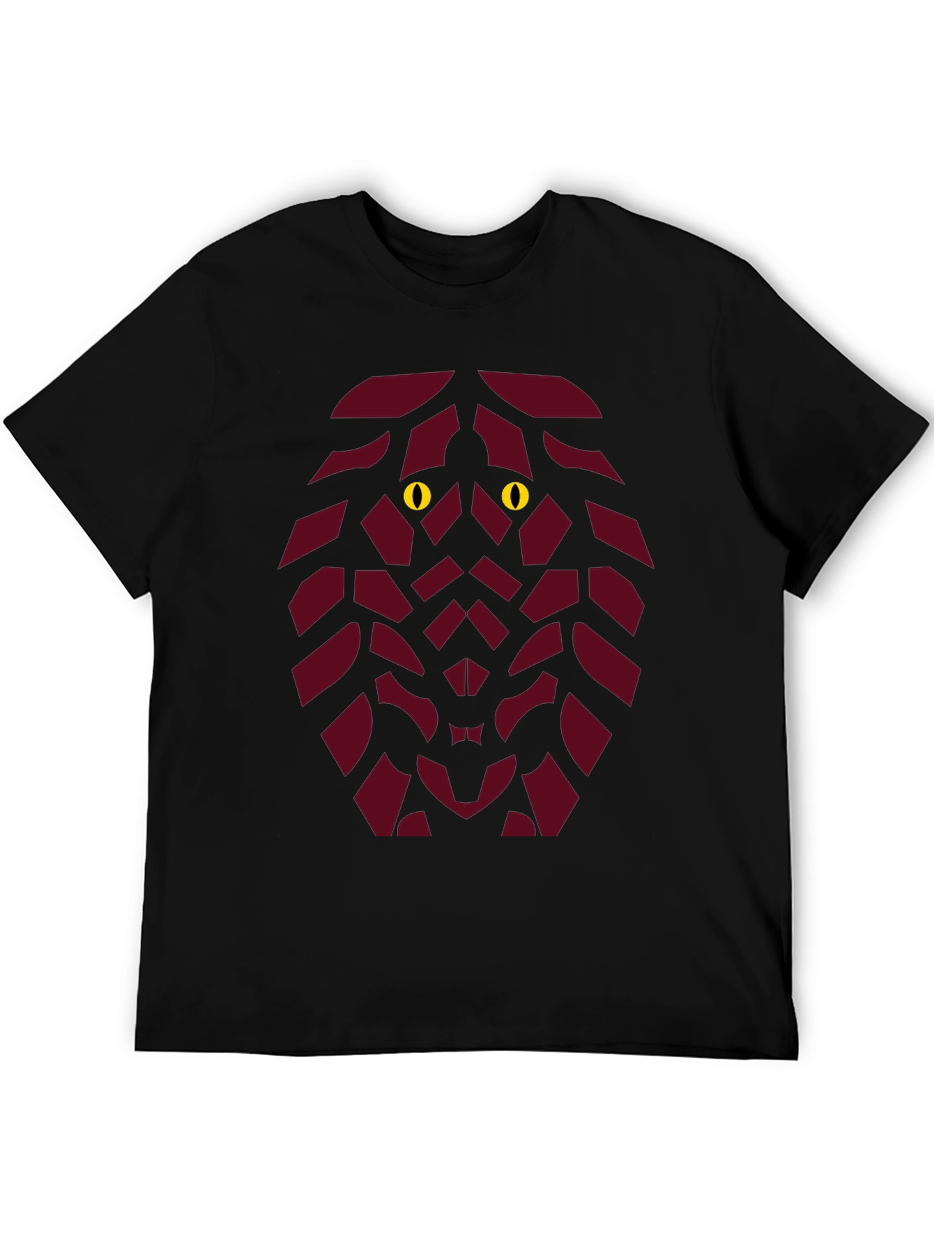 Geometric Lion Head Graphic Tee - Stylish Animal Design