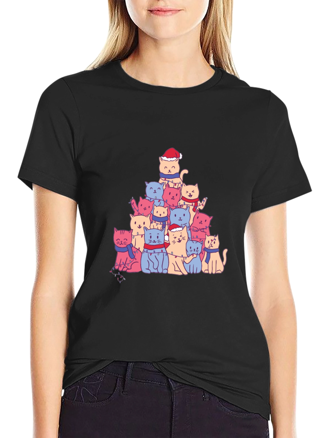Christmas Cat Tree T-Shirt - Festive Holiday Tee