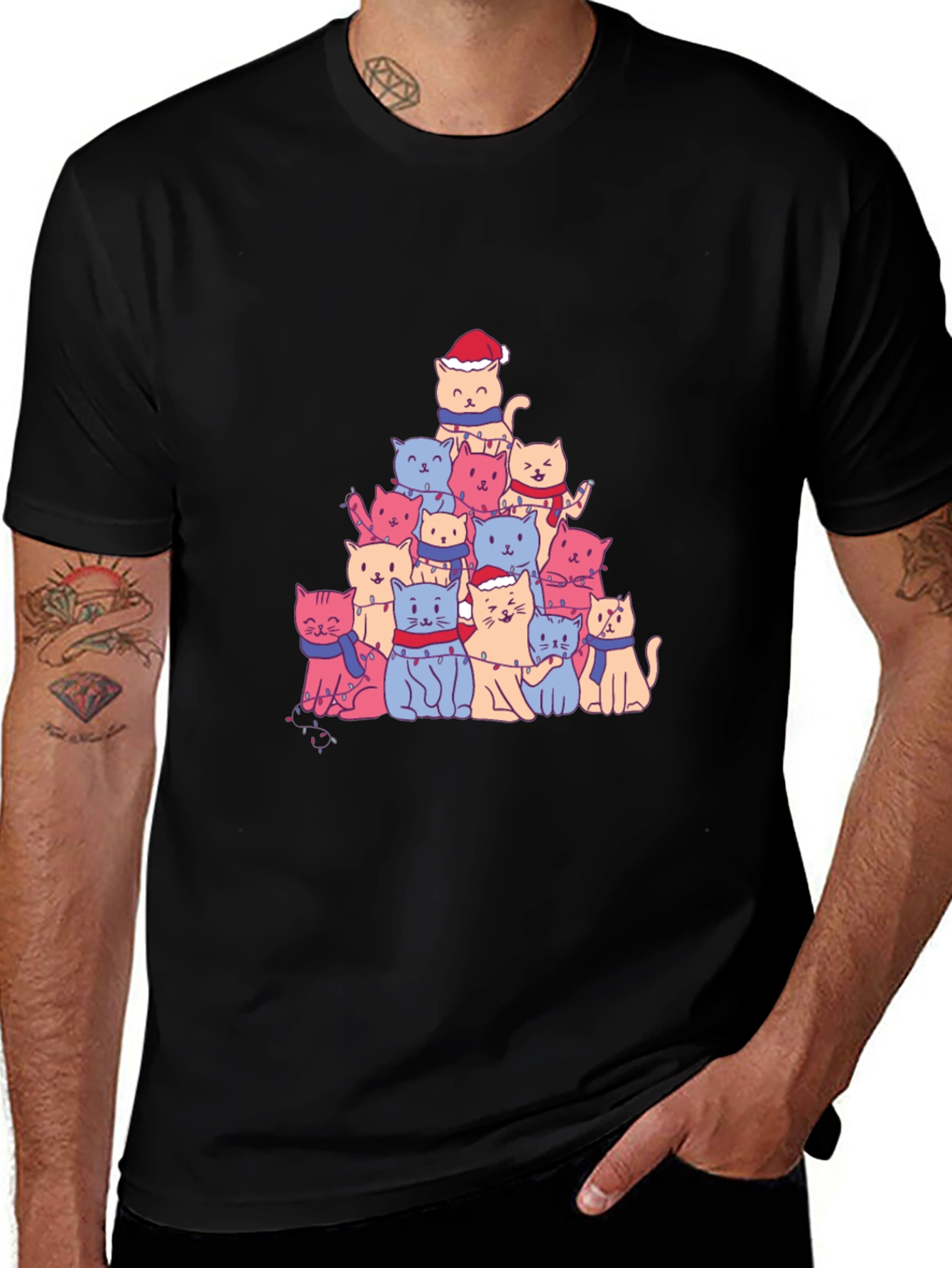 Christmas Cat Tree T-Shirt - Festive Holiday Tee