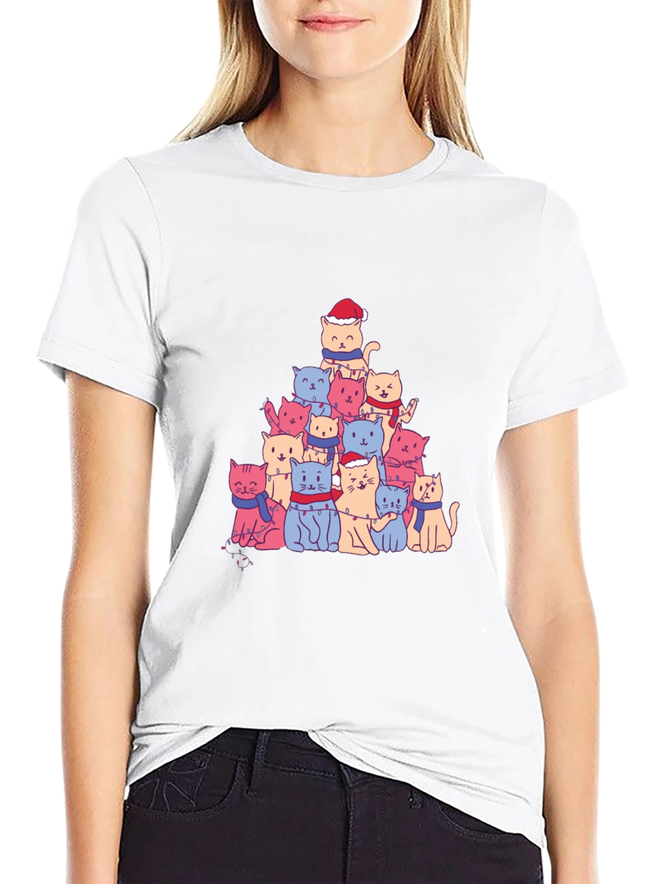 Christmas Cat Tree T-Shirt - Festive Holiday Tee