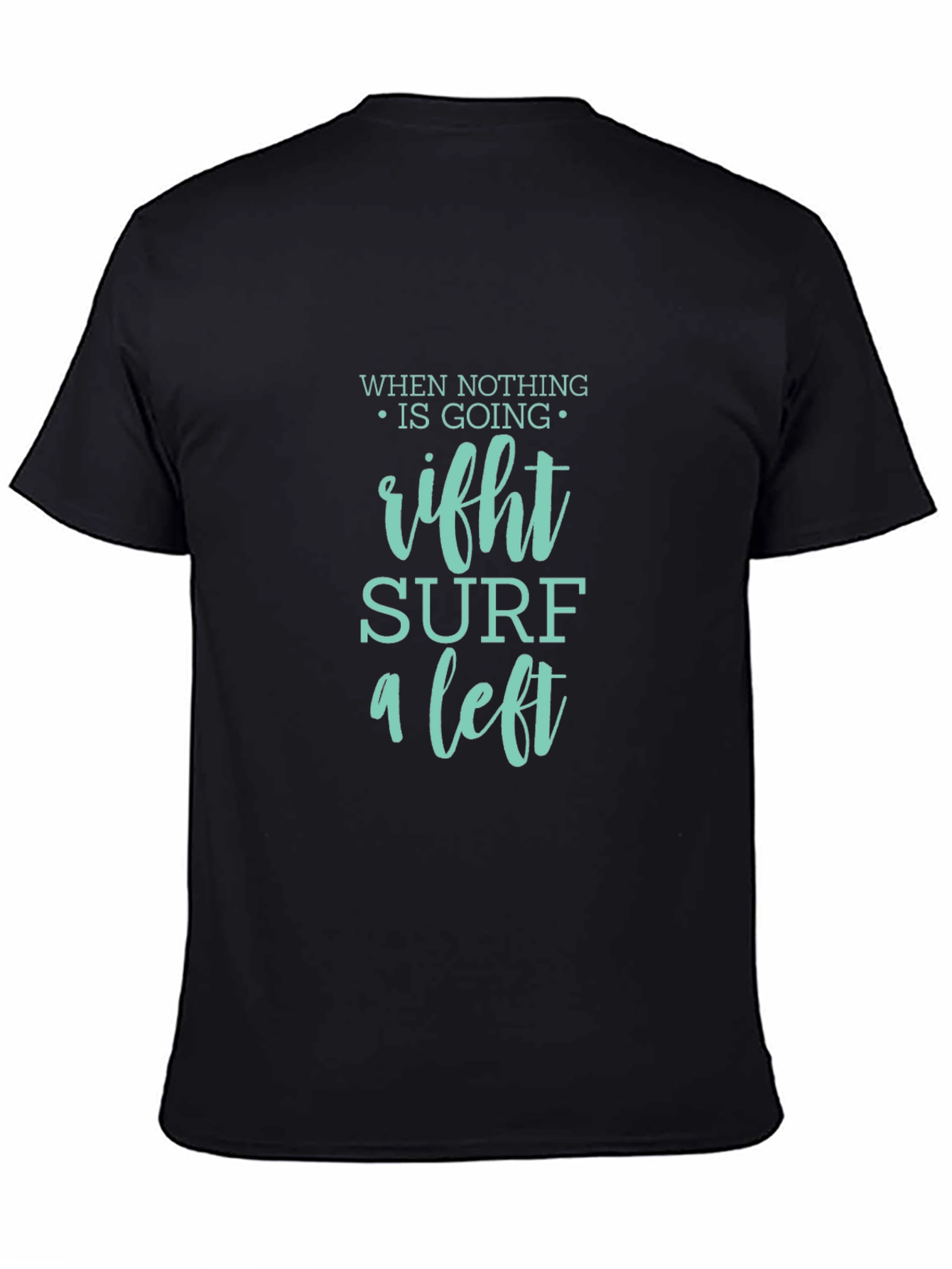 Surf a Left Black Graphic Tee